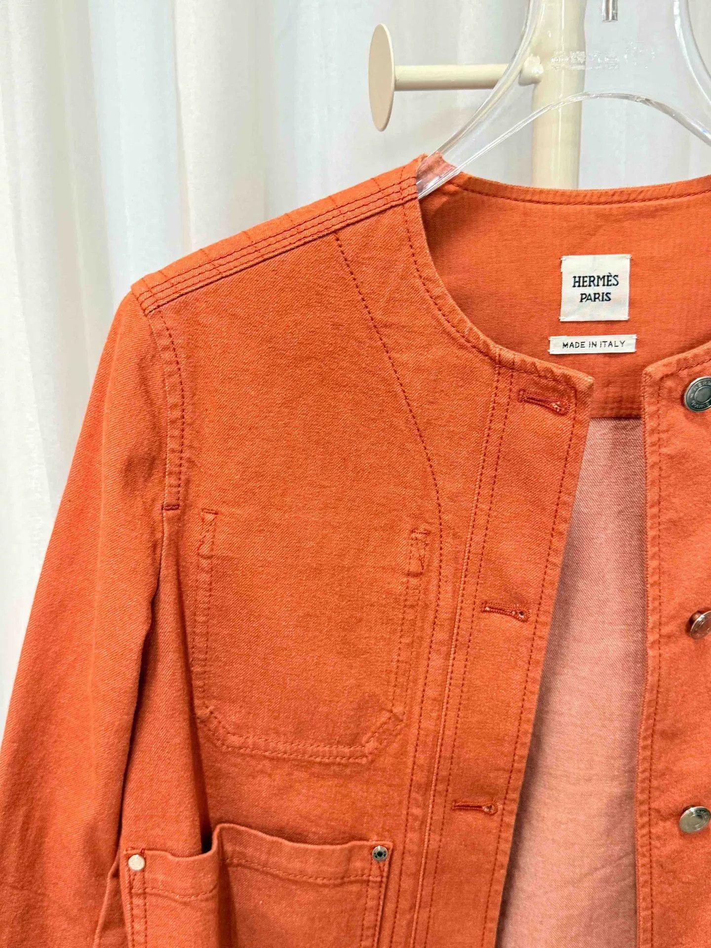 Hermes hermes orange short denim jacket size 38 Size US M / EU 48-50 / 2 - 4 Thumbnail