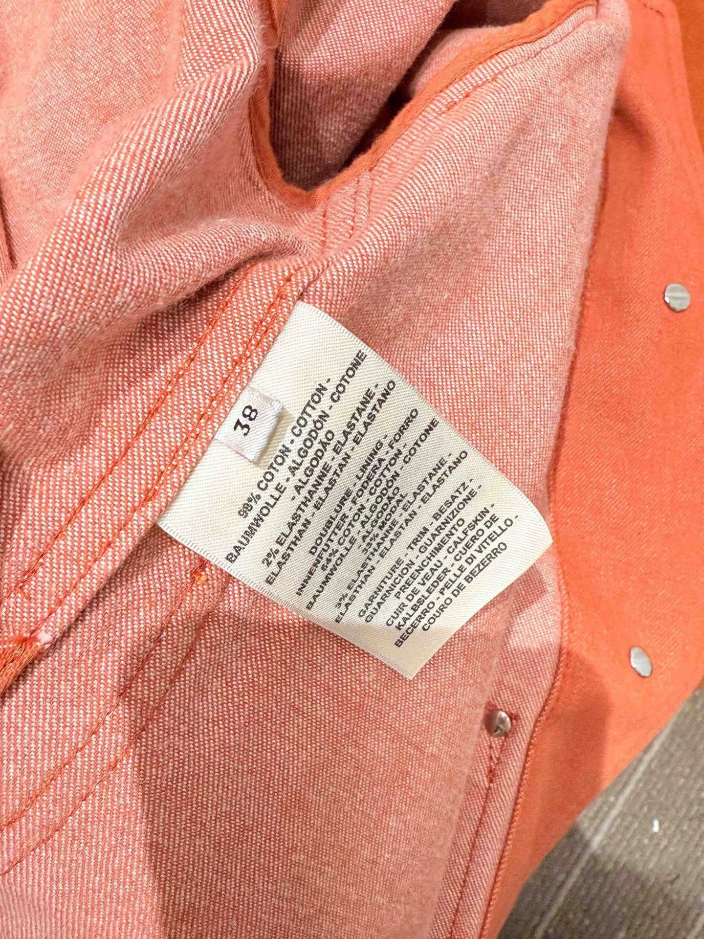 Hermes hermes orange short denim jacket size 38 Size US M / EU 48-50 / 2 - 6 Thumbnail