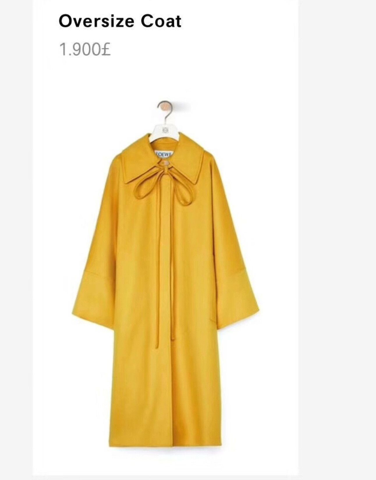 Loewe yellow long wool coat by loewe Size US XS / EU 42 / 0 - 3 Thumbnail