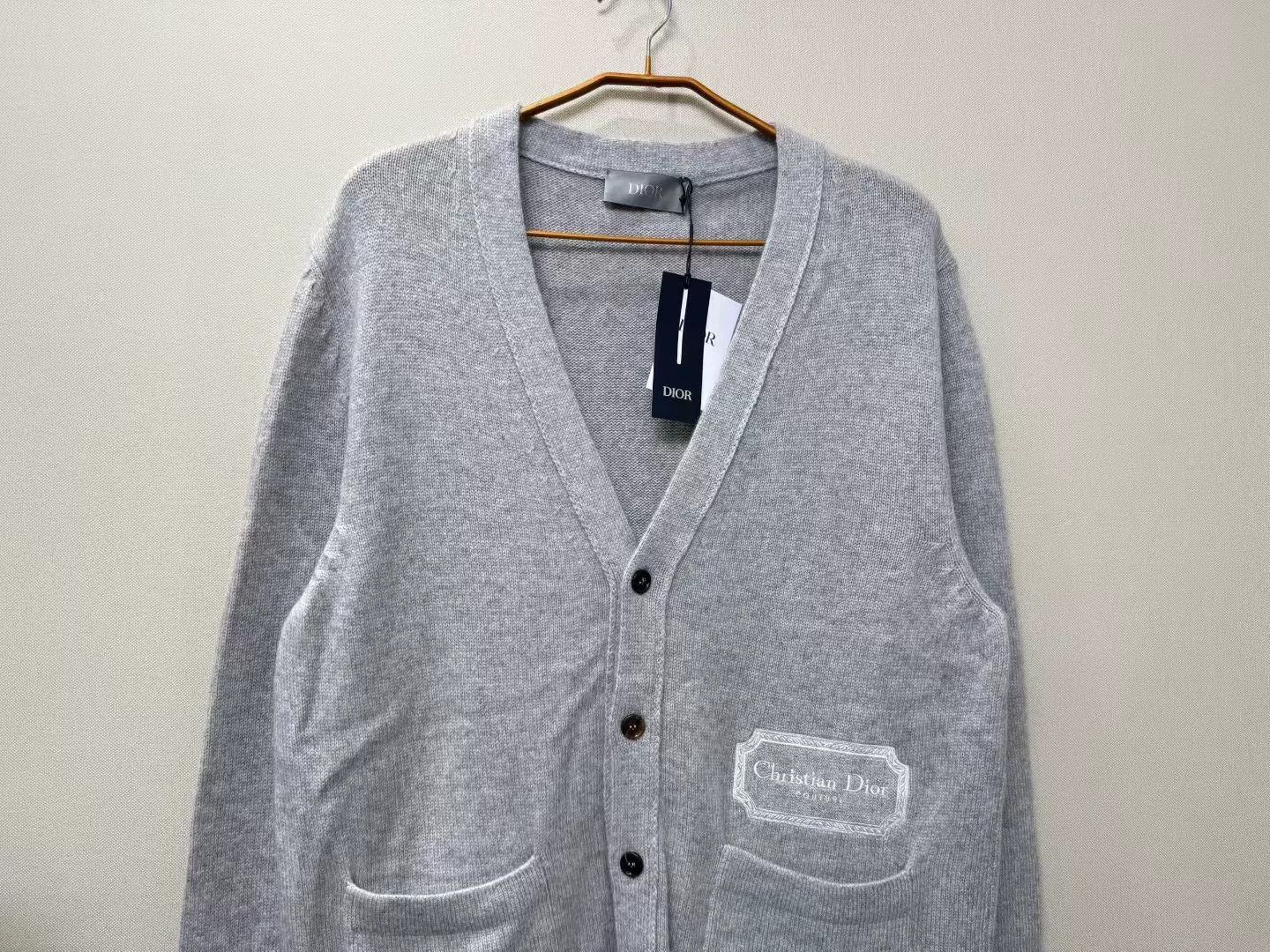 Dior gray embroidered cardigan from dior Size US XL / EU 56 / 4 - 2 Thumbnail