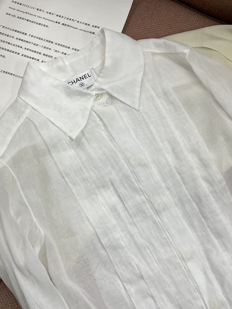 Chanel Chanel White Long Sleeve Shirt Size US S / EU 44-46 / 1 - 2 Thumbnail