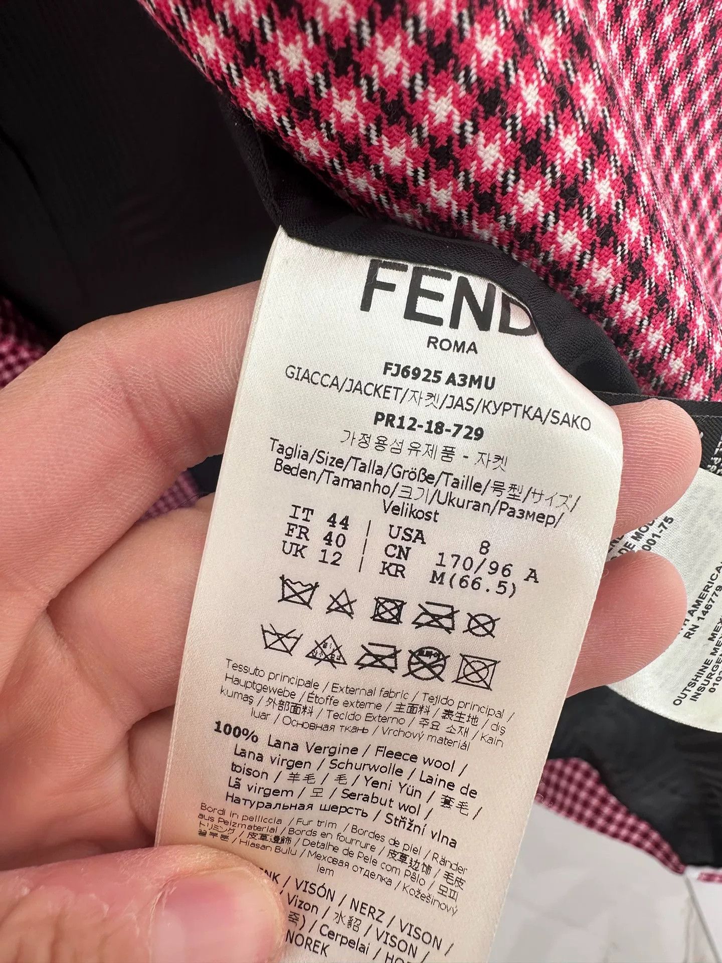 Fendi fendi checkered blazer size 44 Size US M / EU 48-50 / 2 - 4 Thumbnail
