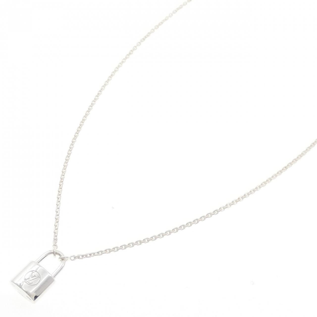Louis Vuitton Louis Vuitton Louis Vuitton Lockit 925 Silver Necklace Metal Necklace Q93559 DUTY FREE for USA Size ONE SIZE - 2 Thumbnail
