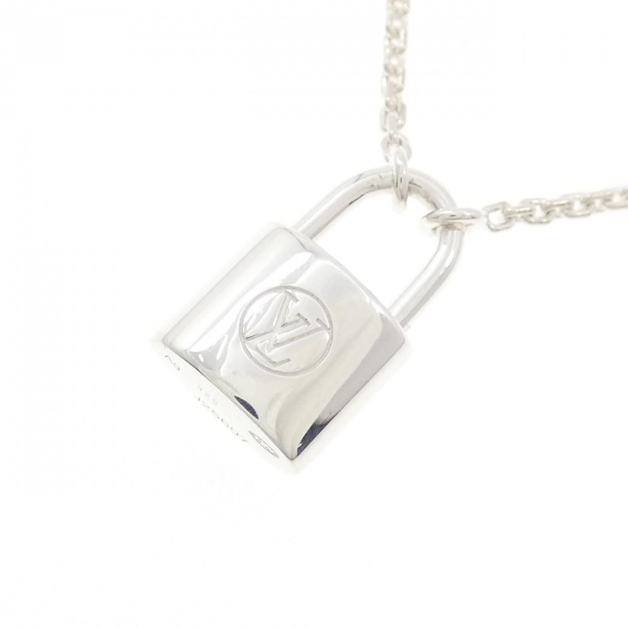 Louis Vuitton Louis Vuitton Louis Vuitton Lockit 925 Silver Necklace Metal Necklace Q93559 DUTY FREE for USA Size ONE SIZE - 3 Thumbnail