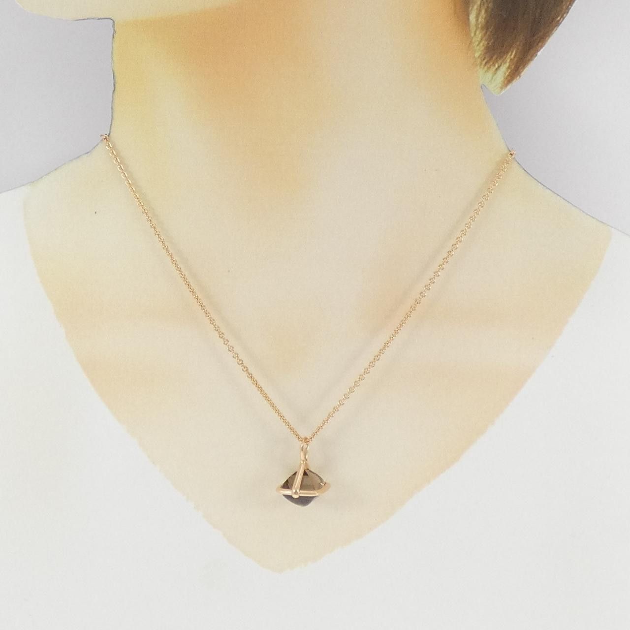 Hermes Hermes Hermès Smoky Quartz Au750 Necklace 40cm Crocodile skin Necklace DUTY FREE for USA Size ONE SIZE - 6 Thumbnail