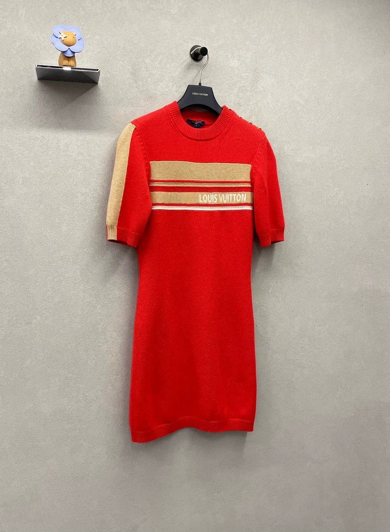 Louis Vuitton Louis Vuitton Red Knit Dress S Size US S / EU 44-46 / 1 - 3 Thumbnail