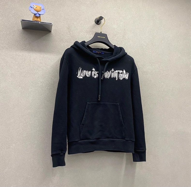 Louis Vuitton Louis Vuitton Black Logo Print Sweatshirt Size US XS / EU 42 / 0 - 4 Thumbnail