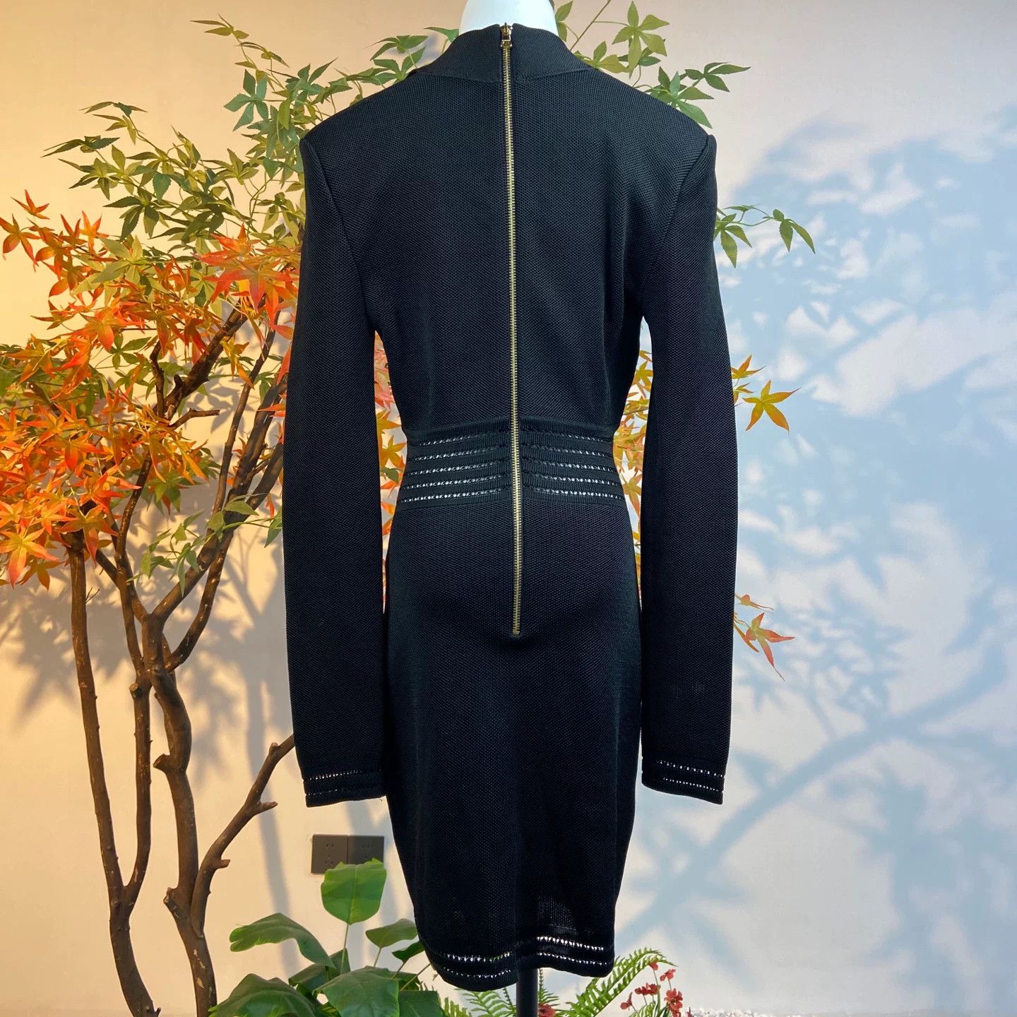 Balmain black knitted dress with gold buttons Size US S / EU 44-46 / 1 - 3 Thumbnail