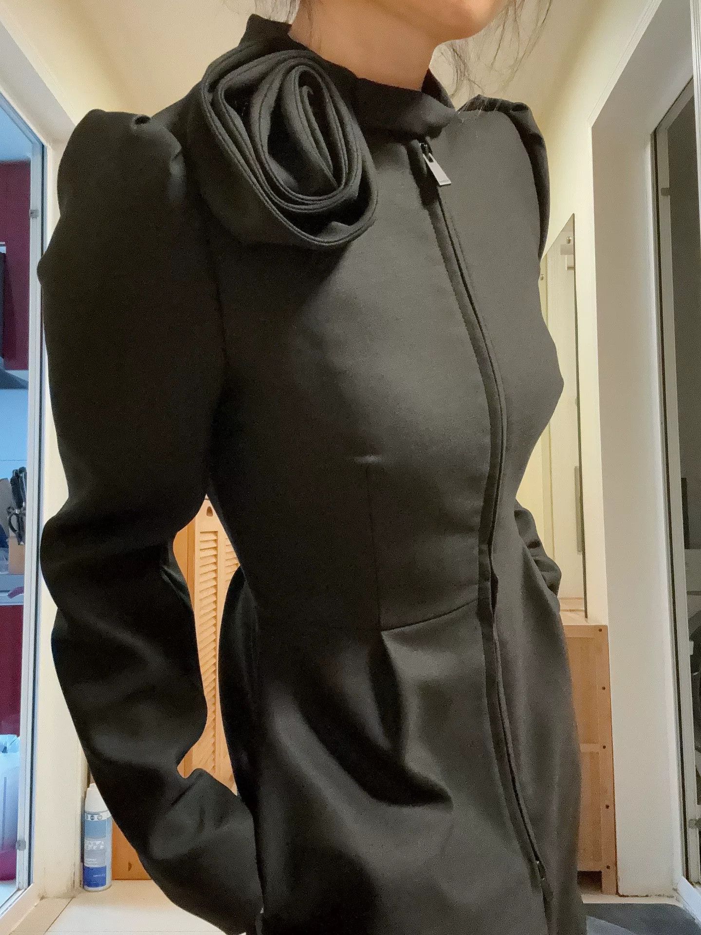 Valentino Valentino Women's Black Wool Long Coat Size US XS / EU 42 / 0 - 3 Thumbnail