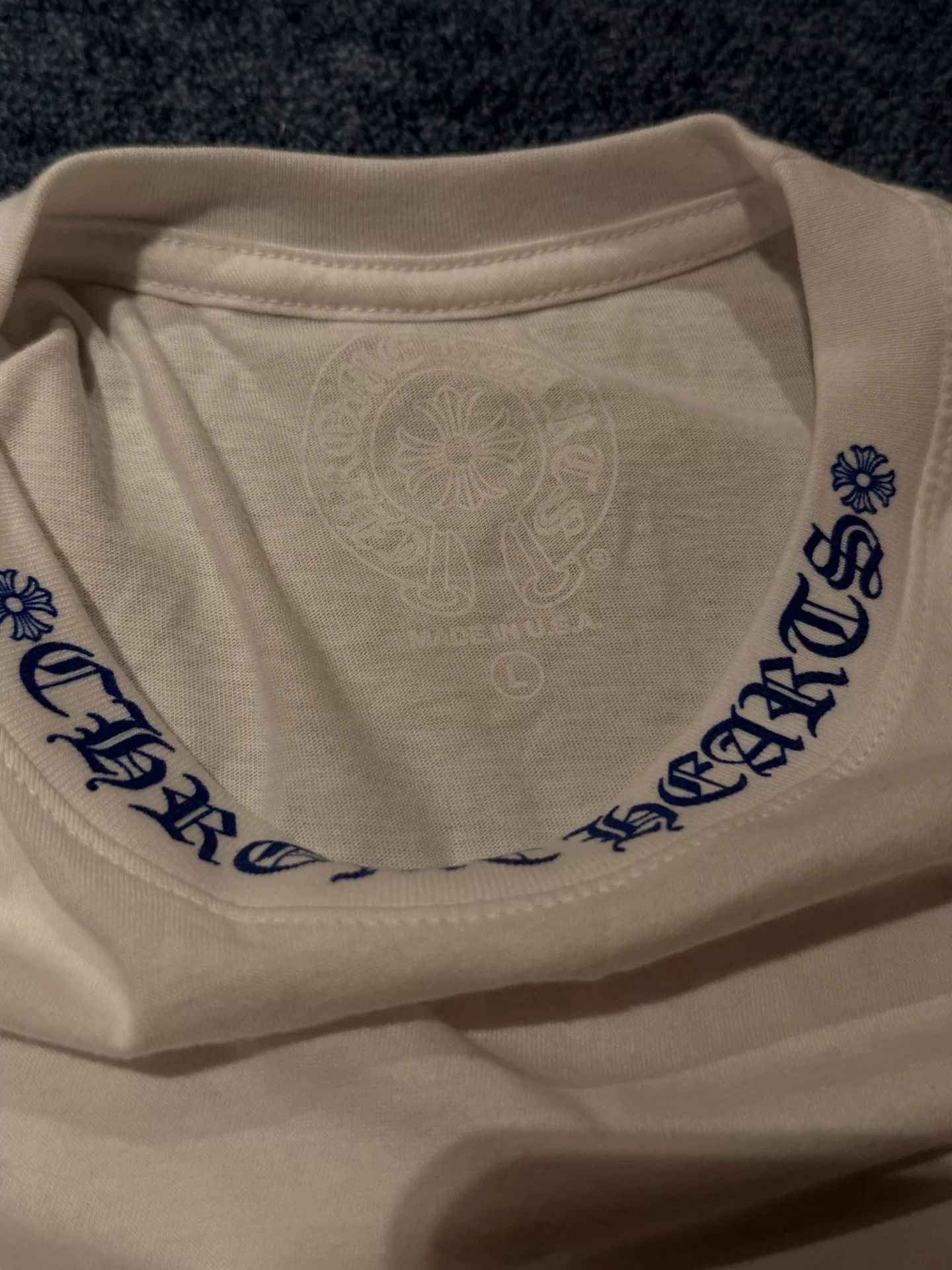 Chrome Hearts Chrome Hearts White Blue Logo Long Sleeve Size US L / EU 52-54 / 3 - 2 Thumbnail