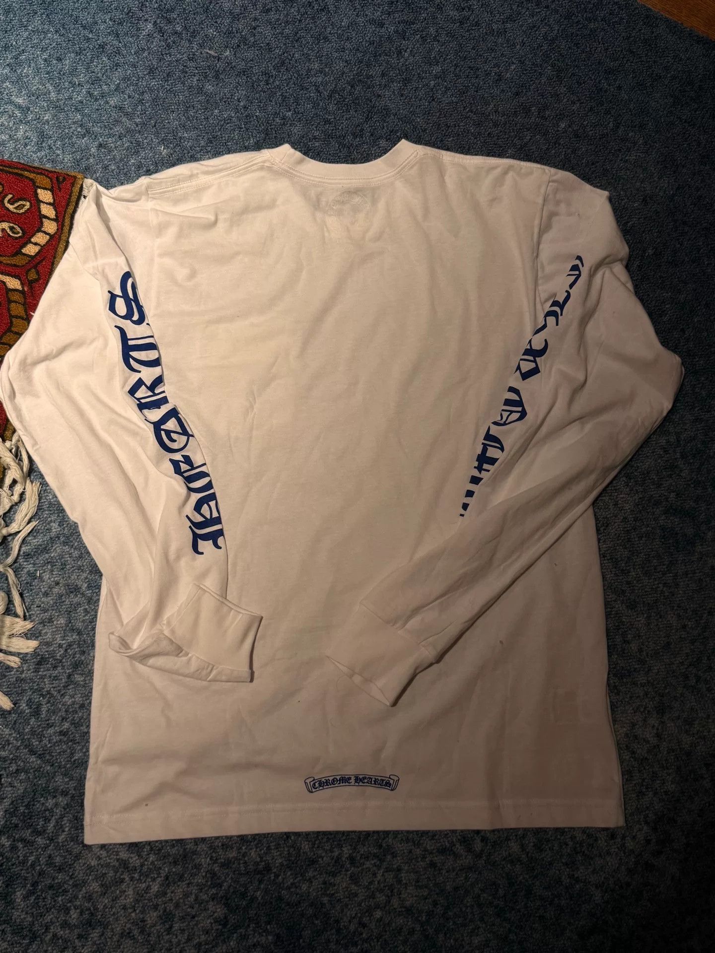 Chrome Hearts Chrome Hearts White Blue Logo Long Sleeve Size US L / EU 52-54 / 3 - 3 Thumbnail