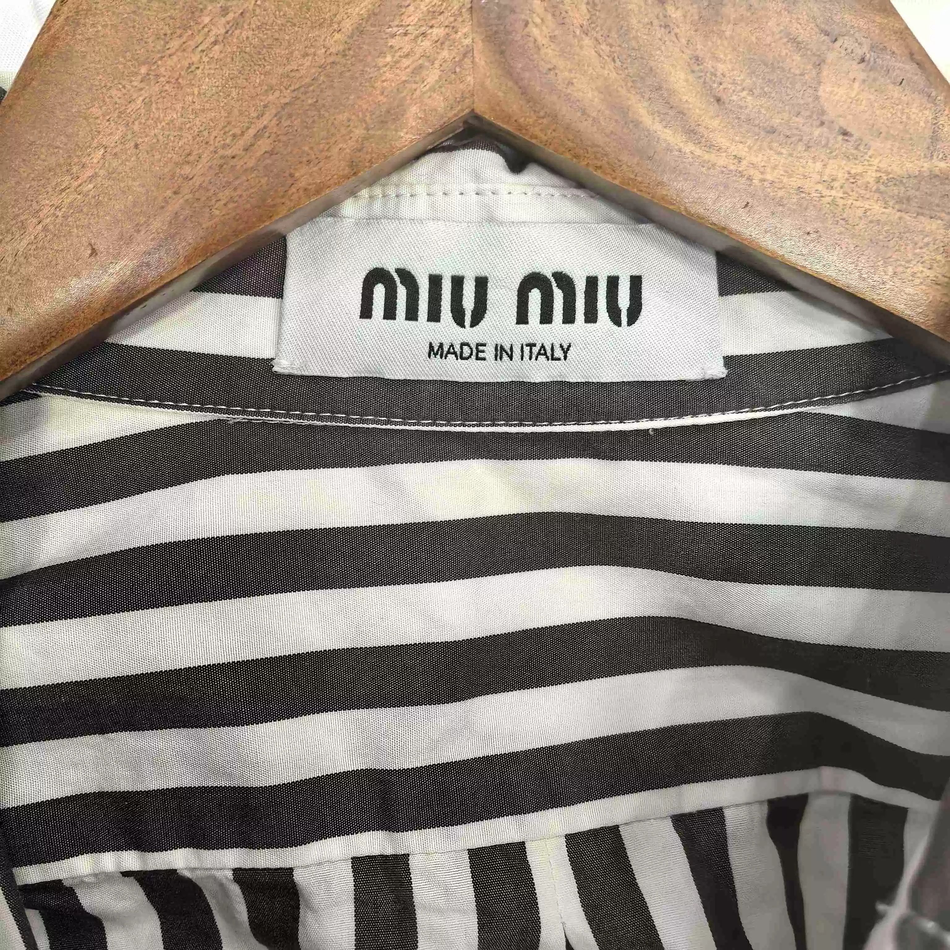 Miu Miu miumiu black and white striped zip jacket Size US S / EU 44-46 / 1 - 3 Thumbnail