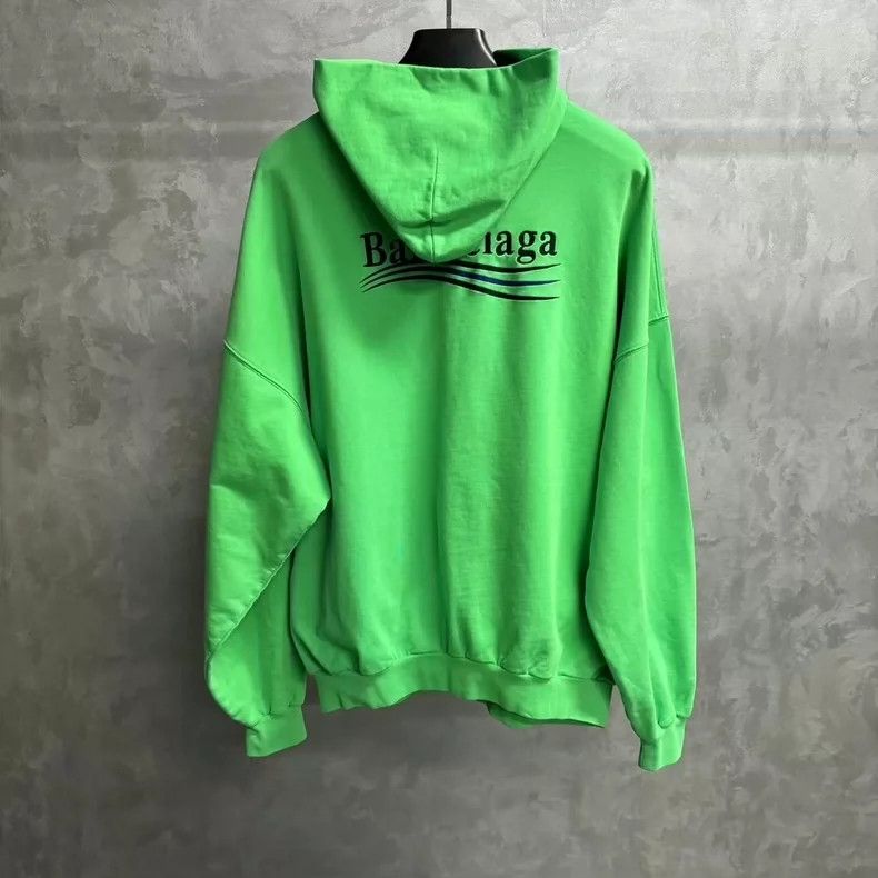 Balenciaga Balenciaga Green Embroidered Logo Hoodie Size US XXS / EU 40 - 2 Thumbnail