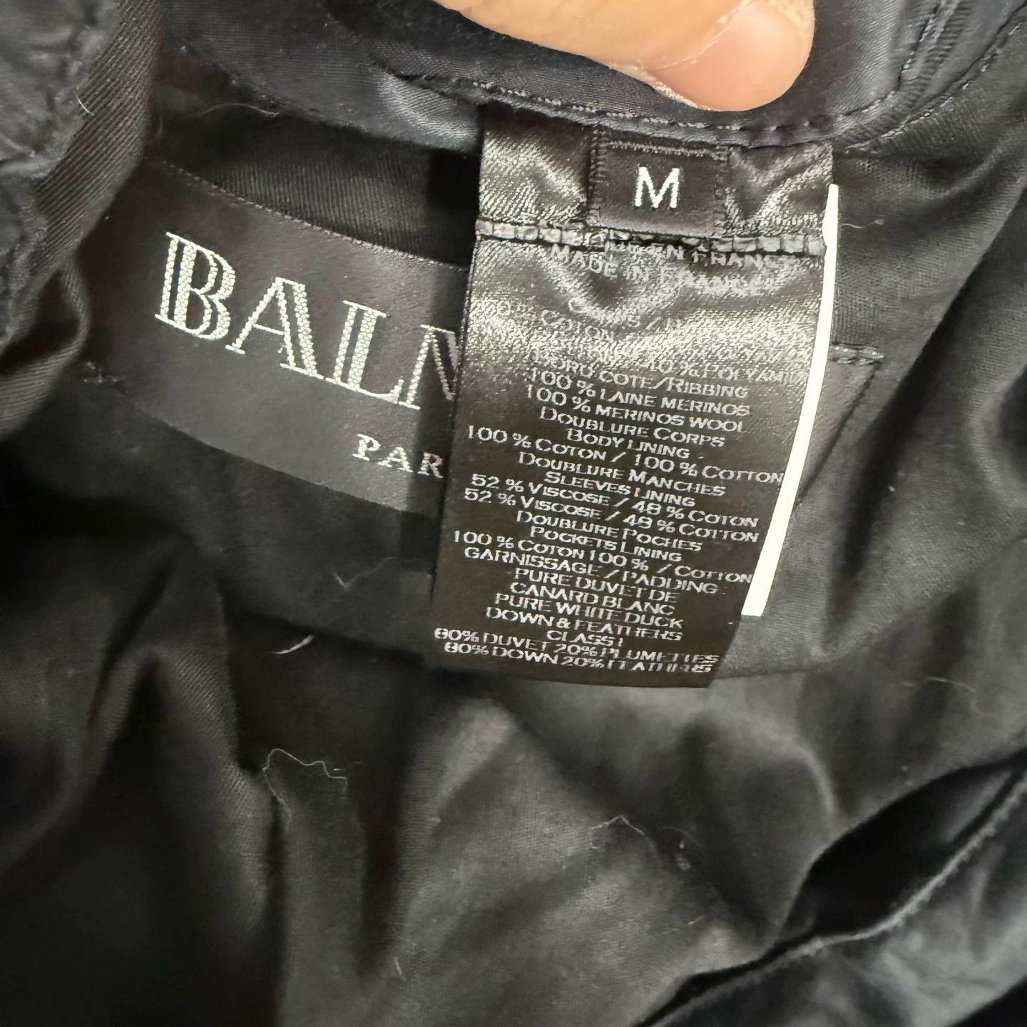 Balmain BALMAIN Black Court Style Down Jacket Size US M / EU 48-50 / 2 - 4 Thumbnail