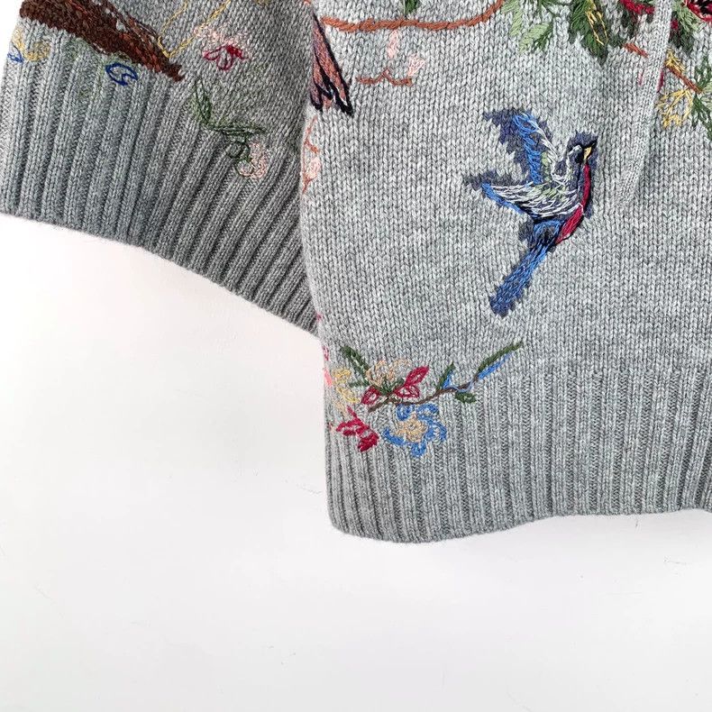 Dior Dior Gray Floral Cashmere Hooded Sweater Size US S / EU 44-46 / 1 - 5 Thumbnail