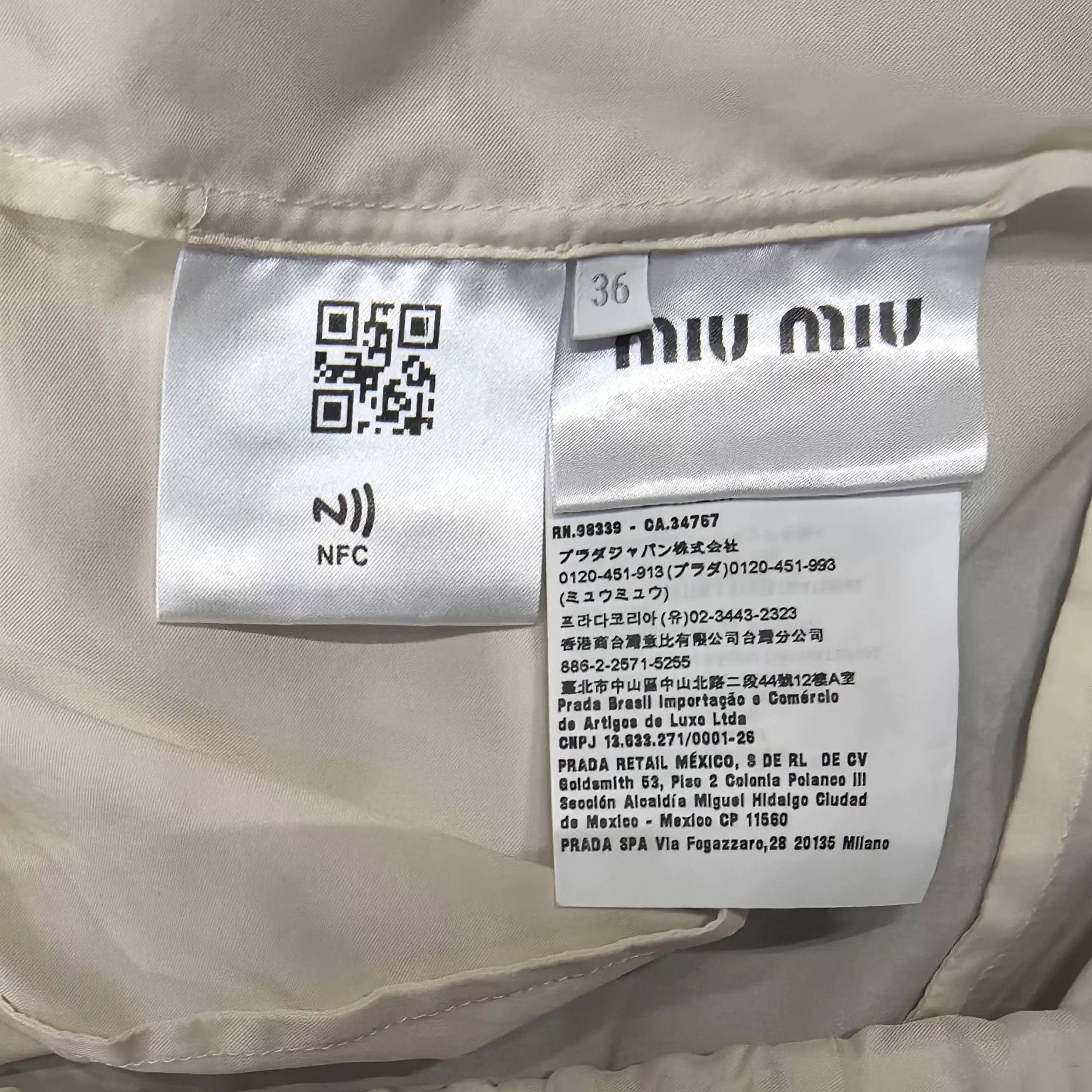 Miu Miu miumiu cream small logo jacket size 36 Size US S / EU 44-46 / 1 - 6 Thumbnail