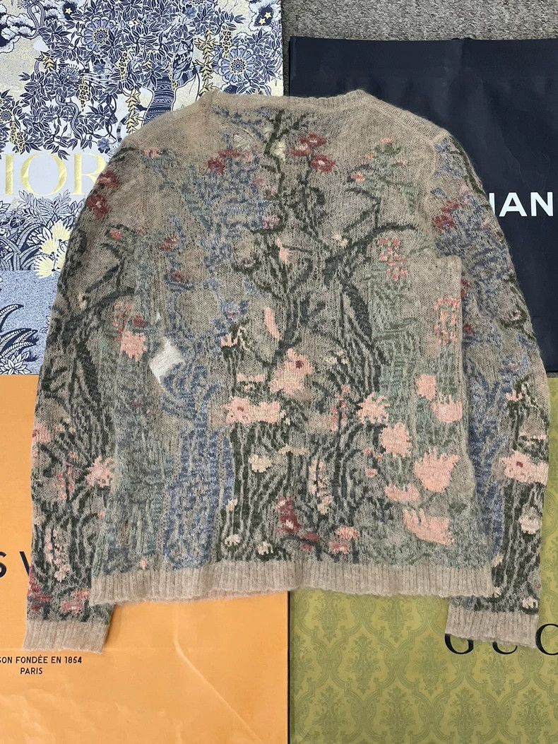 Dior Dior Floral Embroidered Mohair Sweater Size US M / EU 48-50 / 2 - 3 Thumbnail