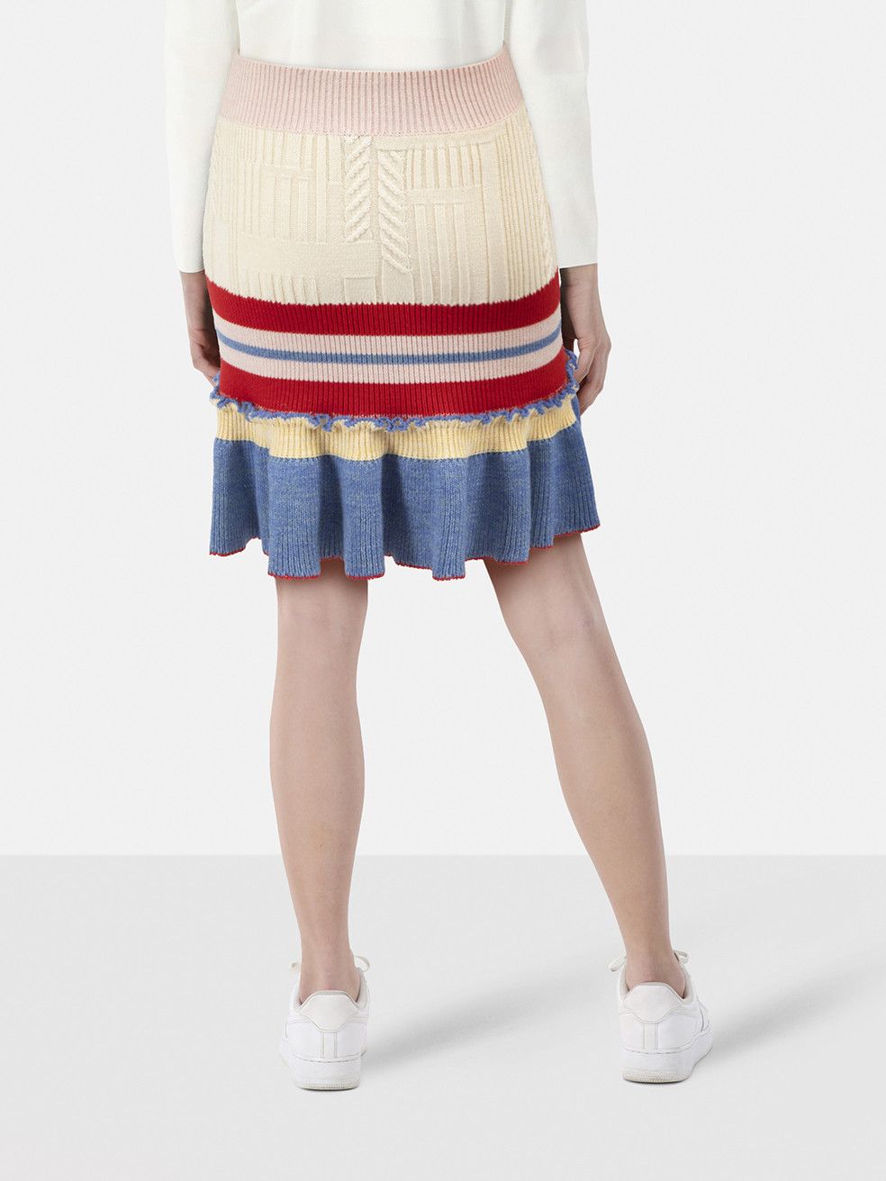 Alexander McQueen Striped Wool Flared Skirt Size 26" / US 2 / IT 38 - 2 Thumbnail