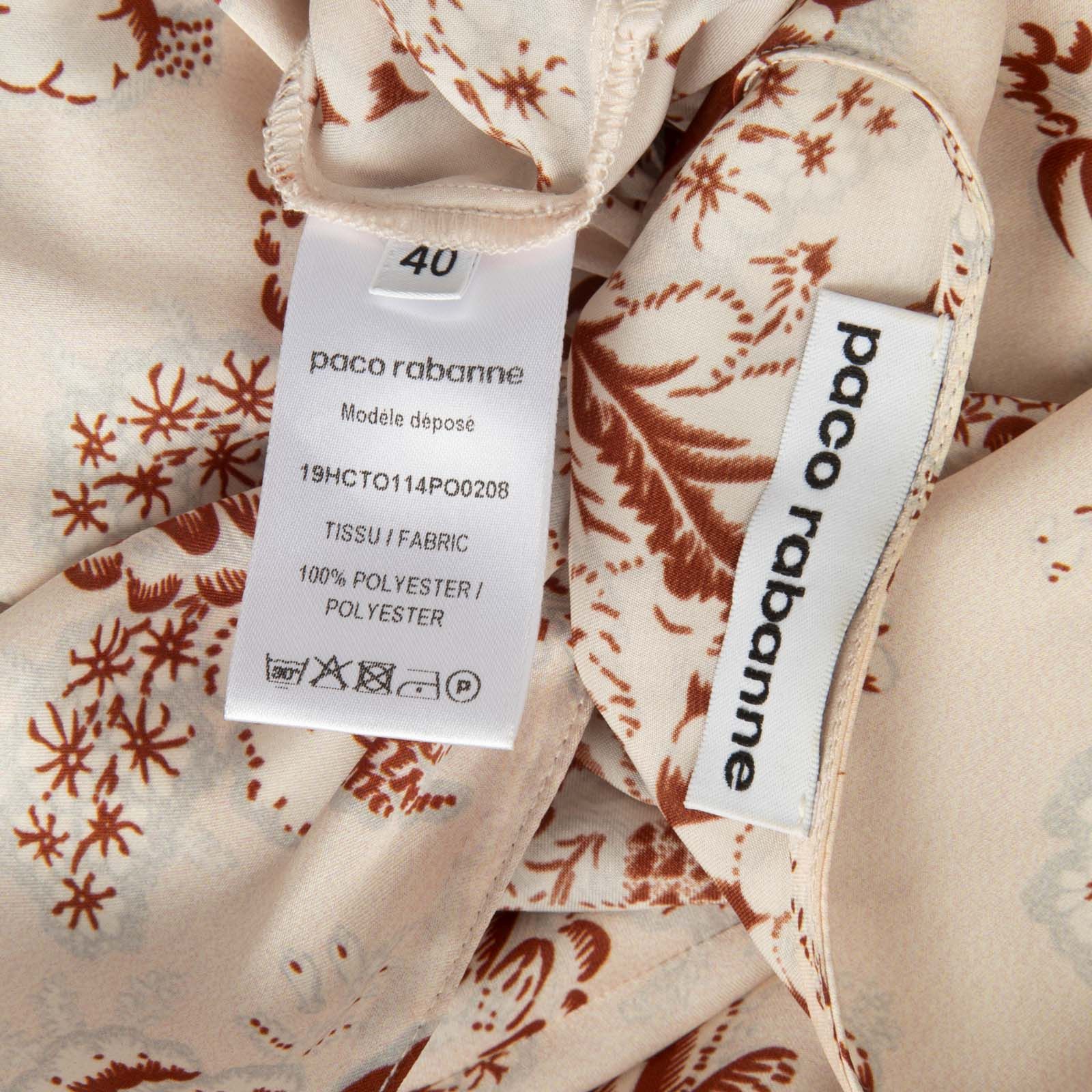Paco Rabanne Floral V-Neck Long Sleeve Top Size M / US 6-8 / IT 42-44 - 10 Thumbnail