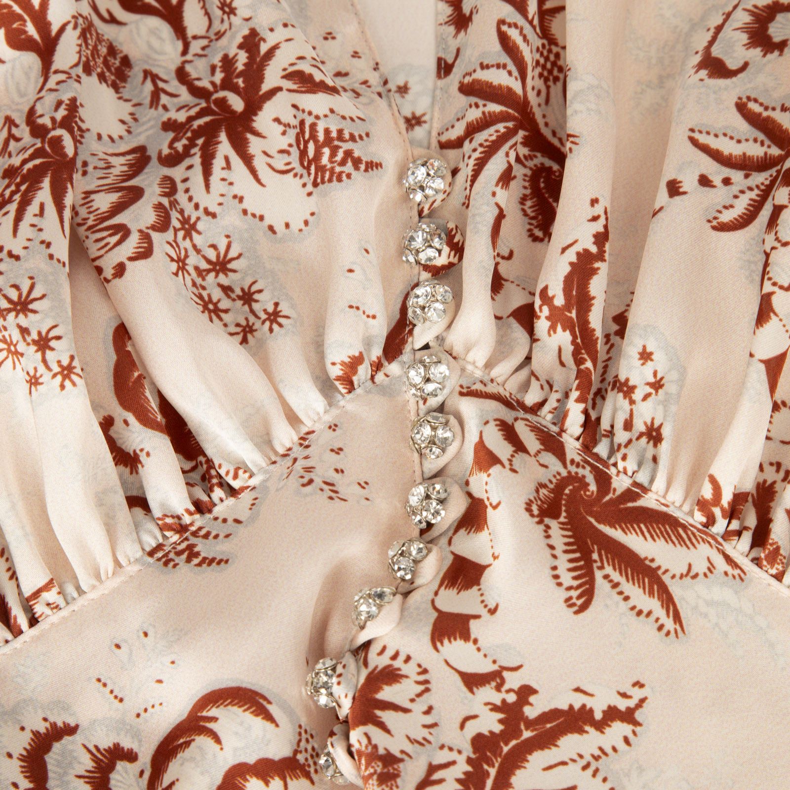 Paco Rabanne Floral V-Neck Long Sleeve Top Size M / US 6-8 / IT 42-44 - 3 Thumbnail