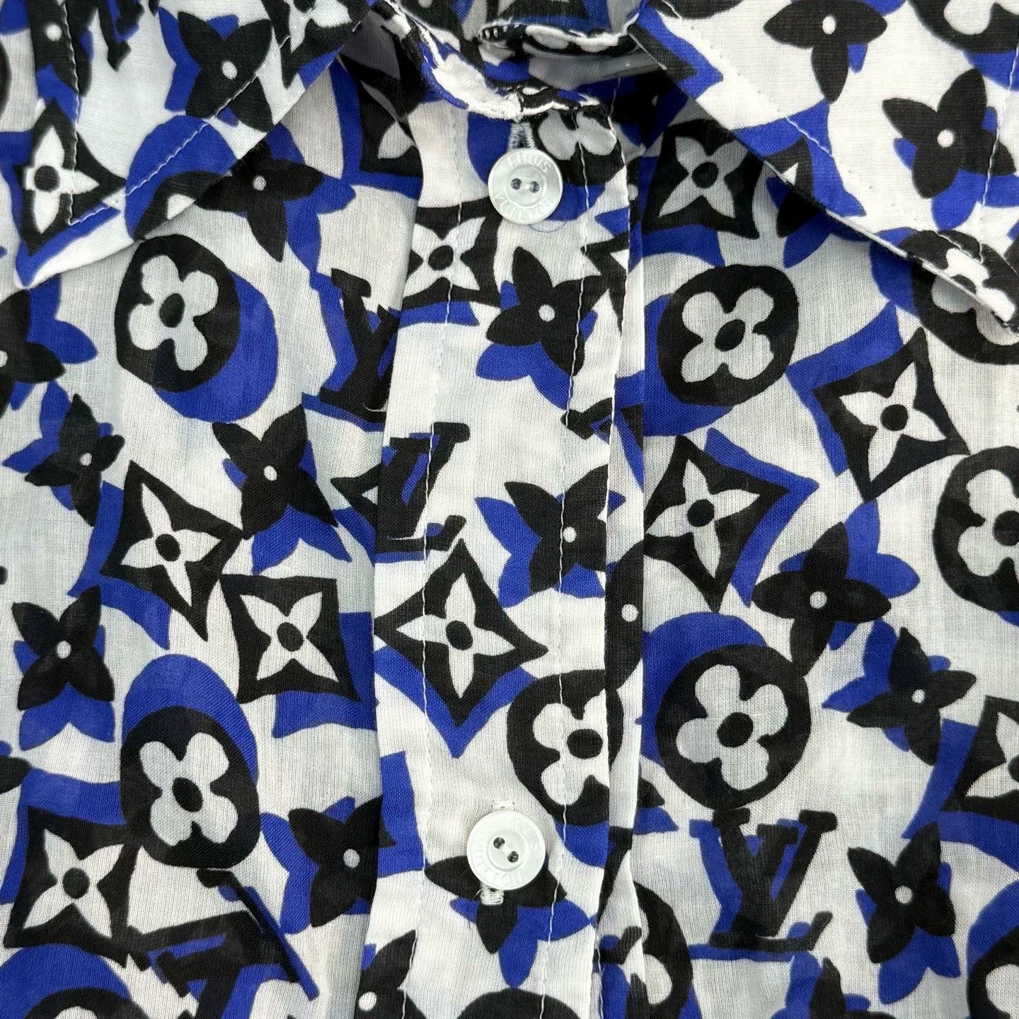 Louis Vuitton Louis Vuitton Blue Logo Cotton Shirt Size US S / EU 44-46 / 1 - 7 Thumbnail