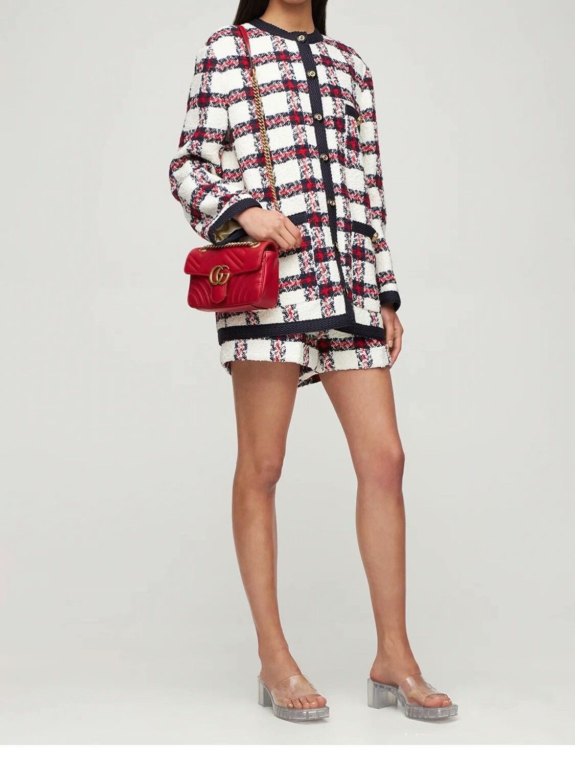 Gucci Gucci Plaid Tweed Coat with Gold Buckle Size US M / EU 48-50 / 2 - 6 Thumbnail