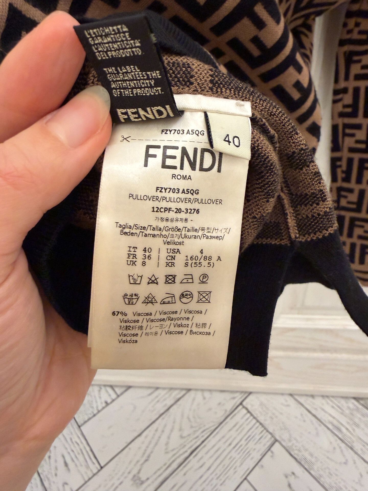Fendi fendi double f logo long sleeve knit sweater Size US M / EU 48-50 / 2 - 3 Thumbnail