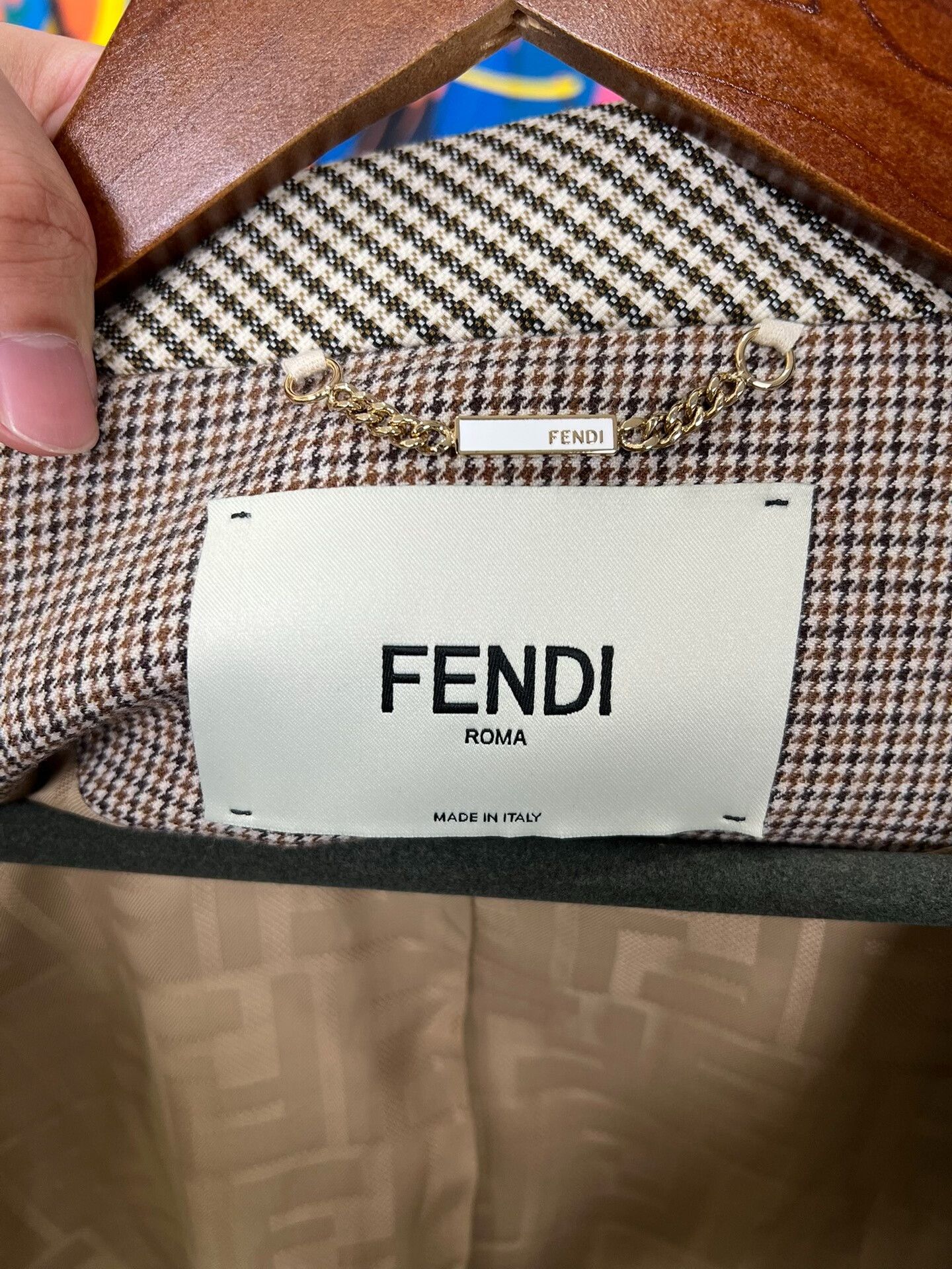 Fendi fendi houndstooth collar jacket size 42 Size US M / EU 48-50 / 2 - 4 Thumbnail