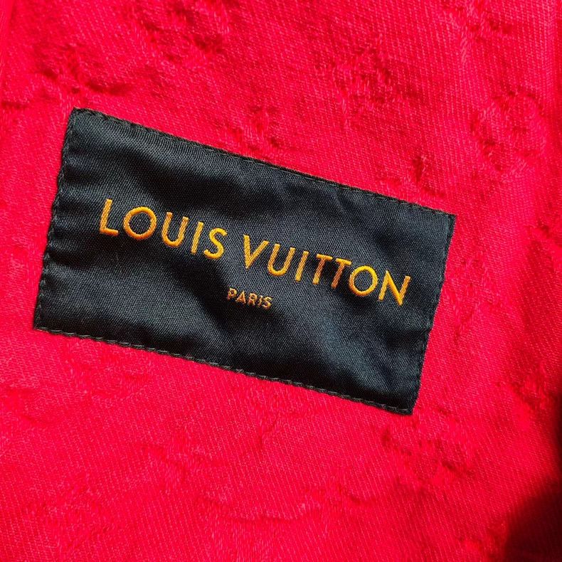 Louis Vuitton Louis Vuitton Red Monogram Denim Jacket 46 Size US M / EU 48-50 / 2 - 4 Thumbnail