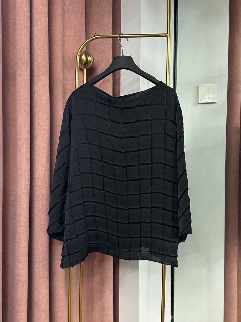The Row The Row Black Striped Plaid Long-sleeve Top Size US S / EU 44-46 / 1 - 4 Thumbnail