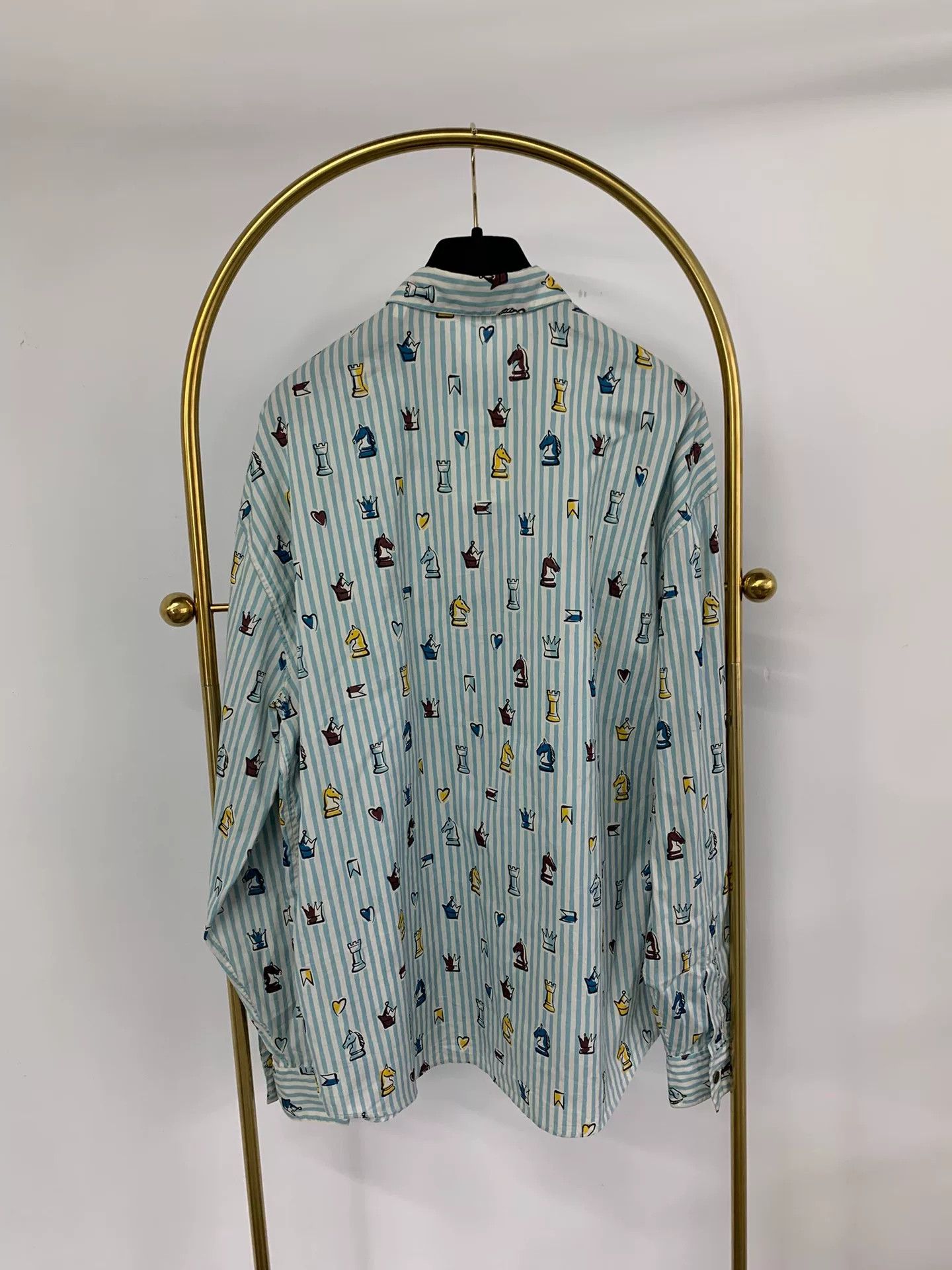 Hermes Hermes Blue Stripe Horse Print Shirt Size US M / EU 48-50 / 2 - 3 Thumbnail