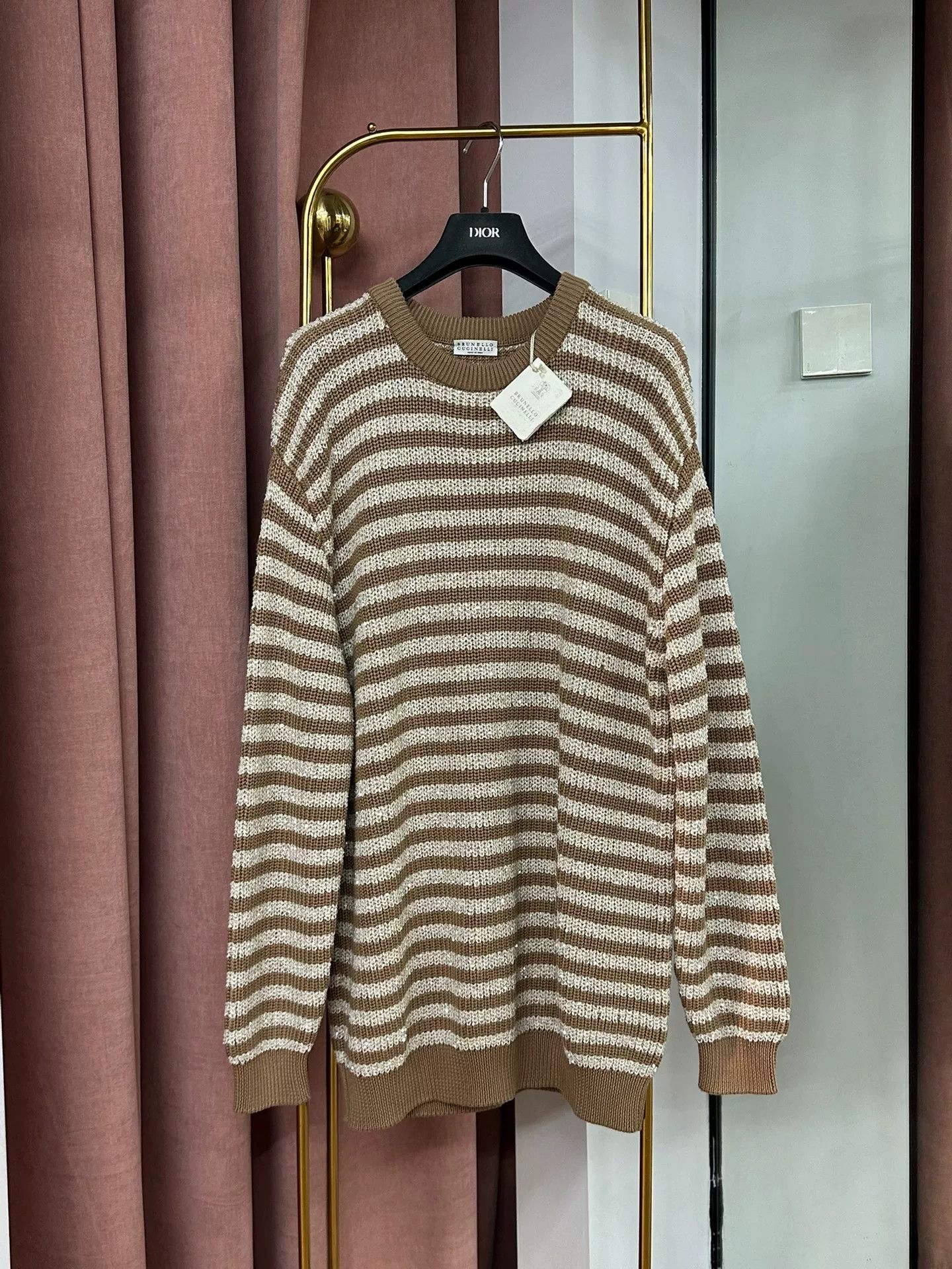 Brunello Cucinelli Brunello Cucinelli Sequin Stripe Sweater Size M / US 6-8 / IT 42-44 - 4 Thumbnail