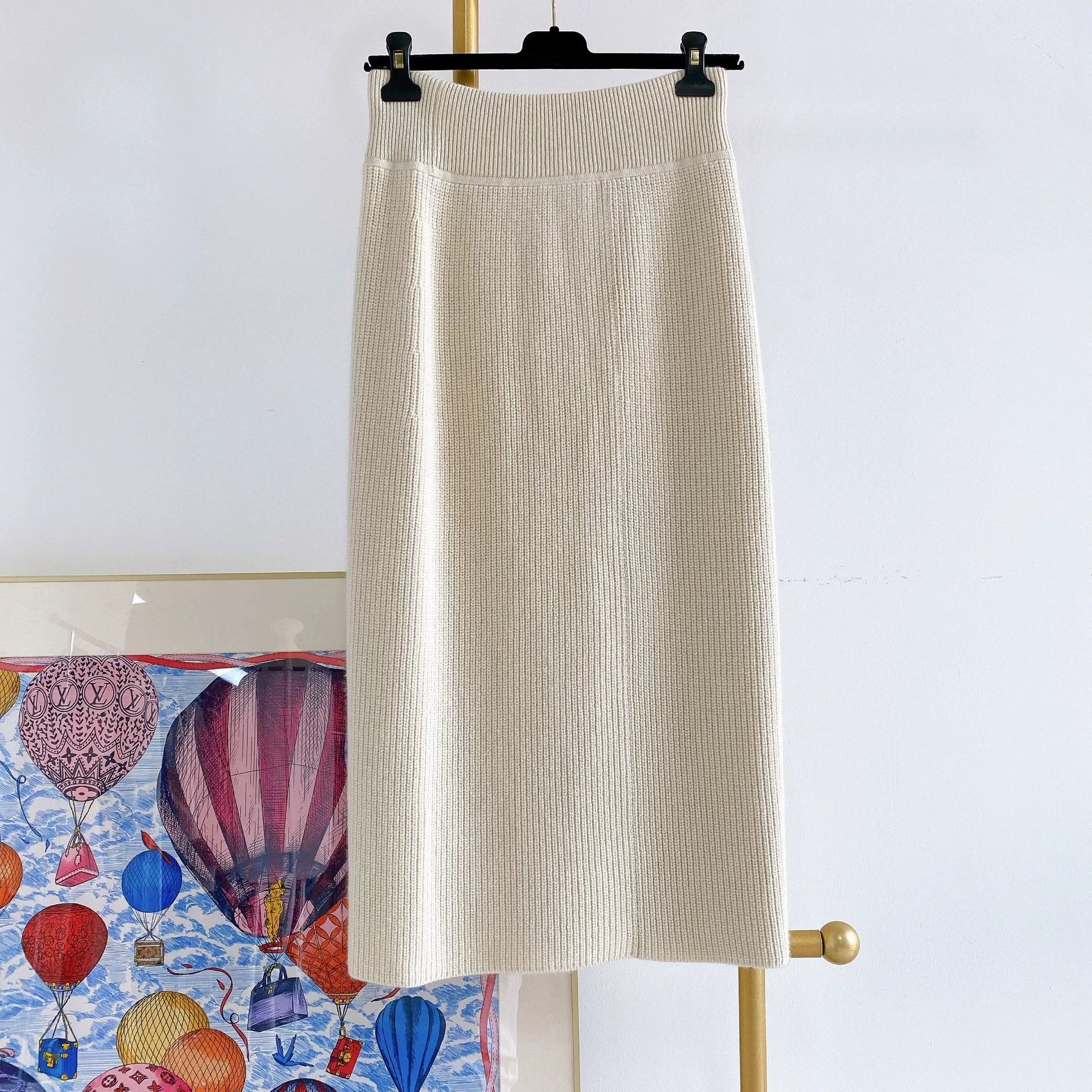 Hermes Hermes White Knit Midi Skirt Size 36 Size US 36 / EU 52 - 2 Thumbnail
