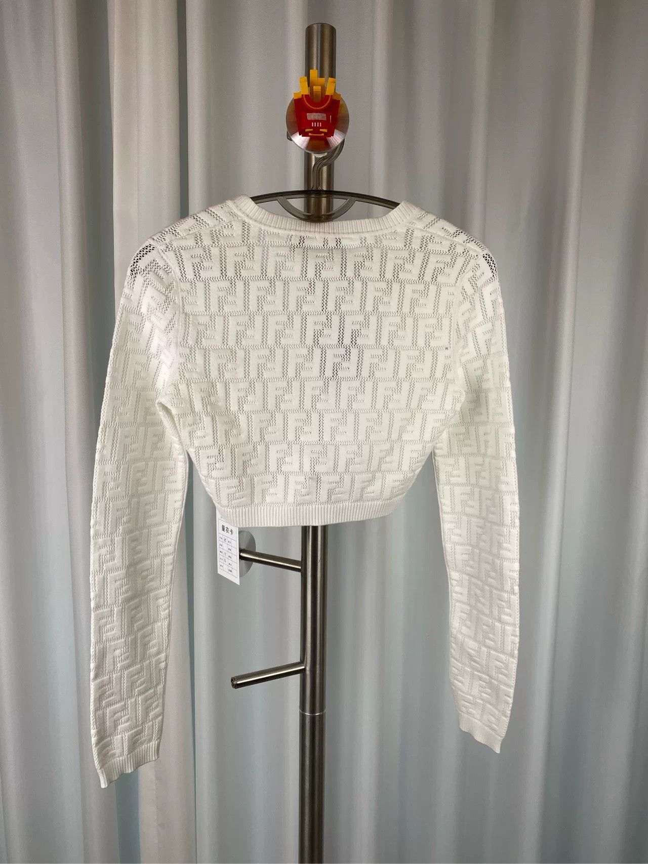 Fendi Fendi White Logo Knit Jacket SS23 Size US XS / EU 42 / 0 - 2 Thumbnail