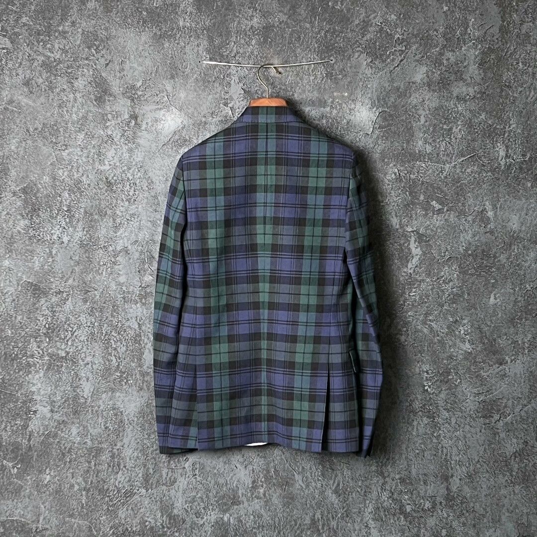 Valentino Blue Green Plaid Floral Blazer Size US S / EU 44-46 / 1 - 2 Thumbnail