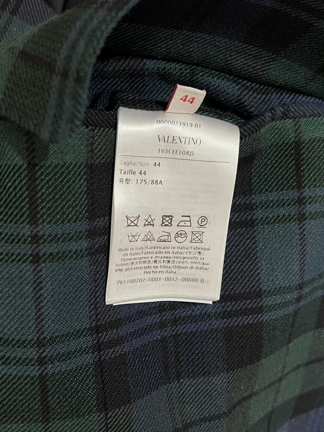 Valentino Blue Green Plaid Floral Blazer Size US S / EU 44-46 / 1 - 7 Thumbnail
