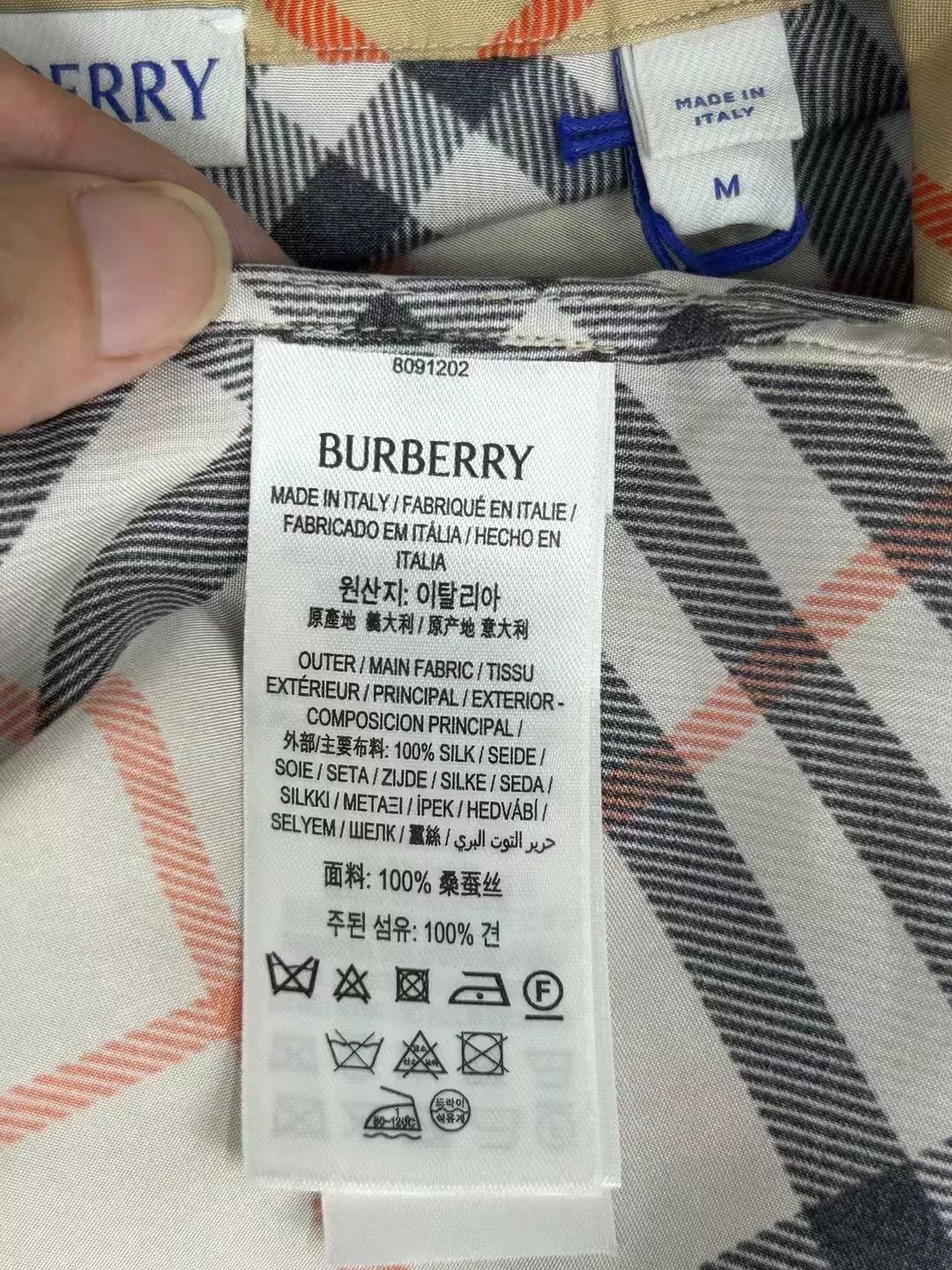 Burberry Burberry Silk Check Short Sleeve Shirt Size US M / EU 48-50 / 2 - 4 Thumbnail