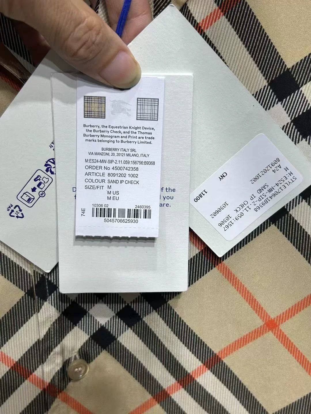 Burberry Burberry Silk Check Short Sleeve Shirt Size US M / EU 48-50 / 2 - 3 Thumbnail