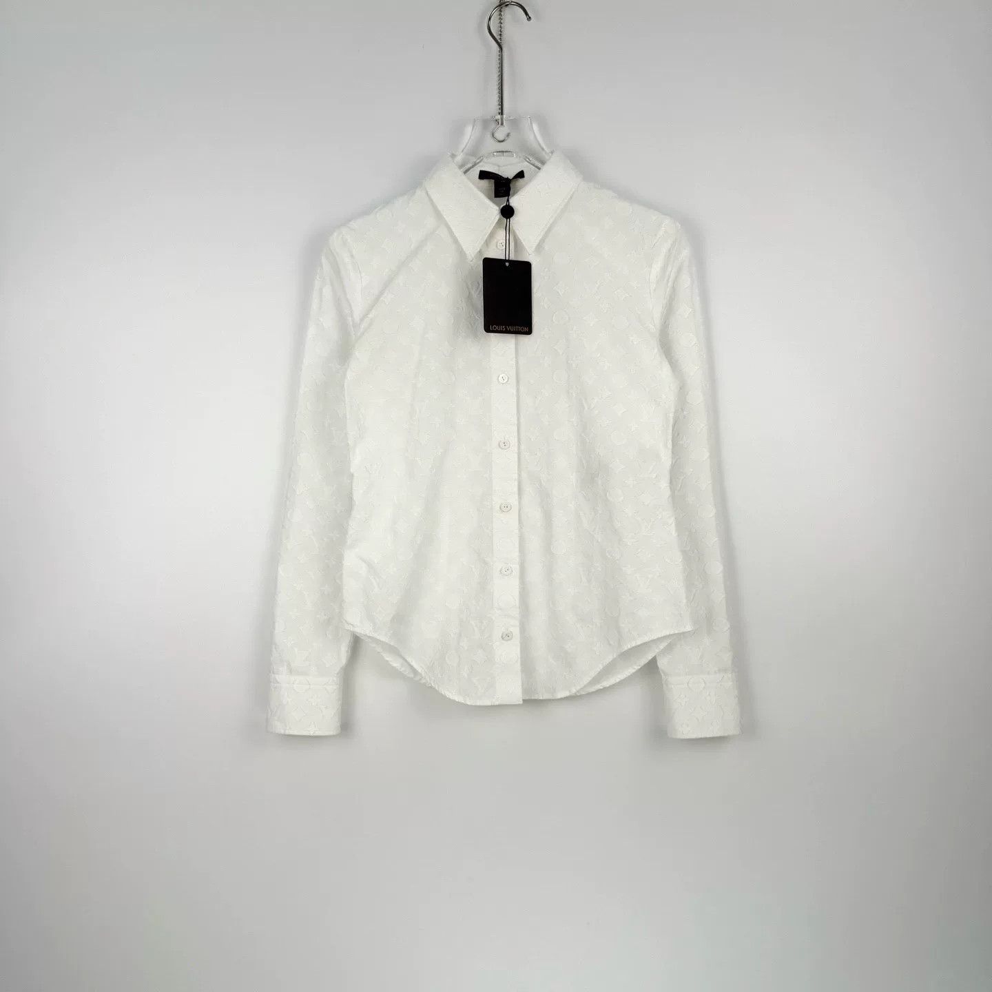 Louis Vuitton LV White Patterned Long Sleeve Shirt Size US XS / EU 42 / 0 - 3 Thumbnail