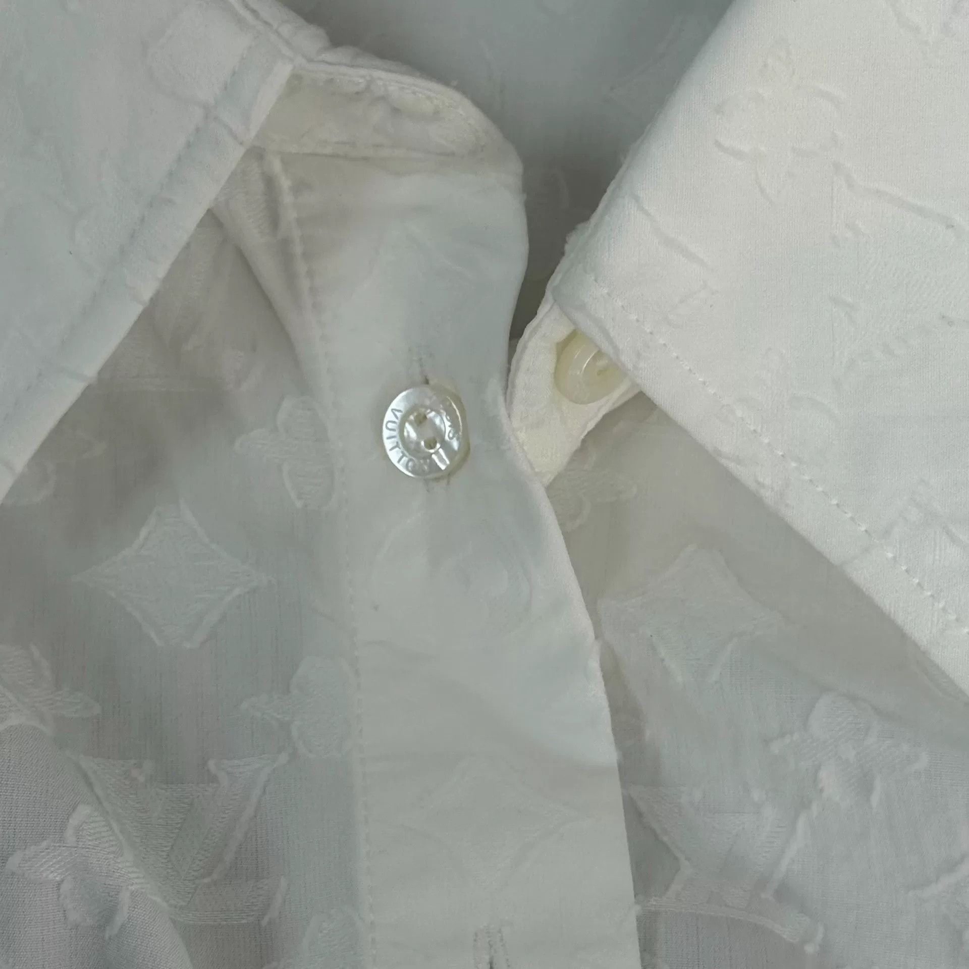Louis Vuitton LV White Patterned Long Sleeve Shirt Size US XS / EU 42 / 0 - 7 Thumbnail