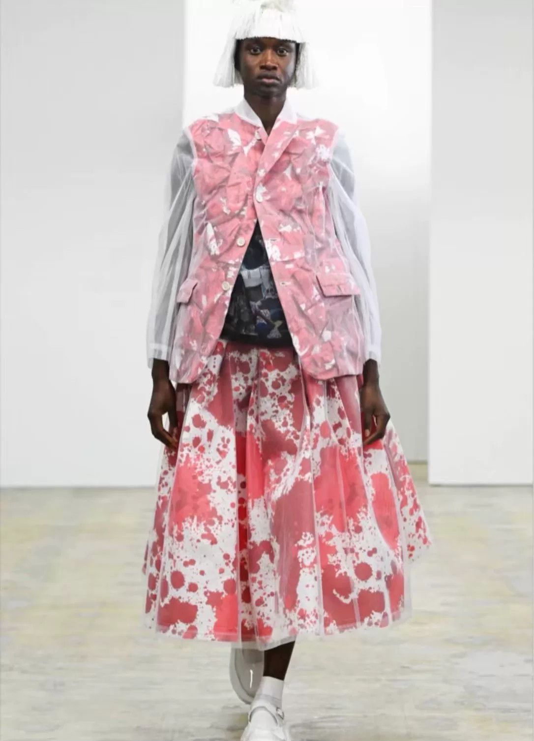 Comme des Garcons Comme des Garçons Mesh Ink Print Skirt Size US 26 / EU 42 - 7 Thumbnail