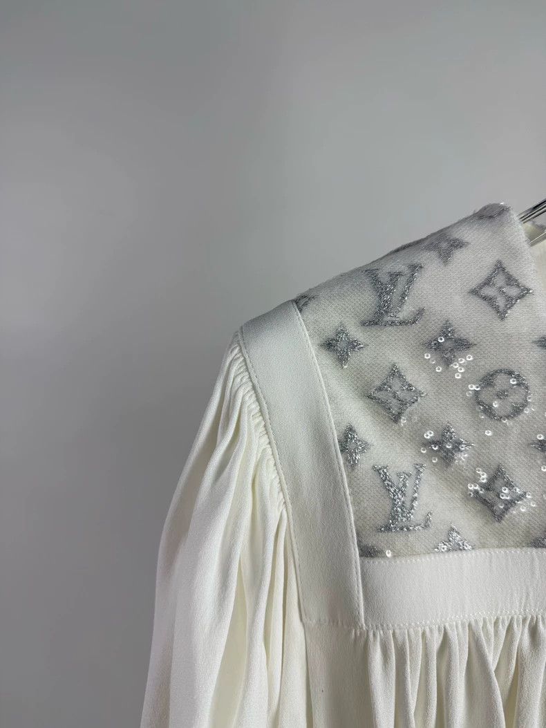 Louis Vuitton Louis Vuitton Patchwork White Dress Size US XS / EU 42 / 0 - 3 Thumbnail
