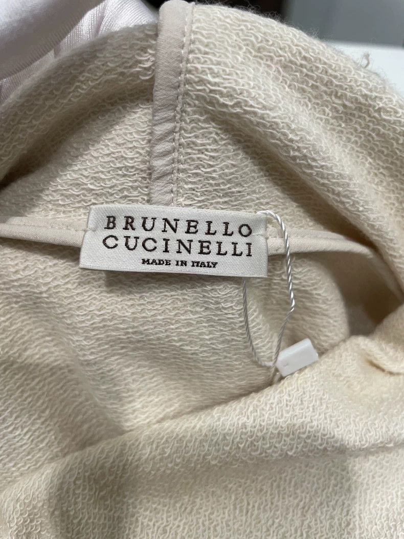 Brunello Cucinelli Brunello Cucinelli Beige Cashmere Hoodie M Size US M / EU 48-50 / 2 - 3 Thumbnail