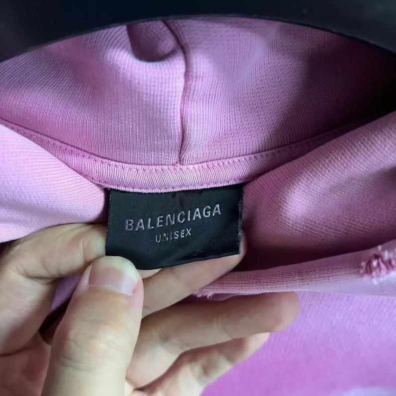 Balenciaga Balenciaga Pink Logo Print Hoodie Size US XS / EU 42 / 0 - 3 Thumbnail