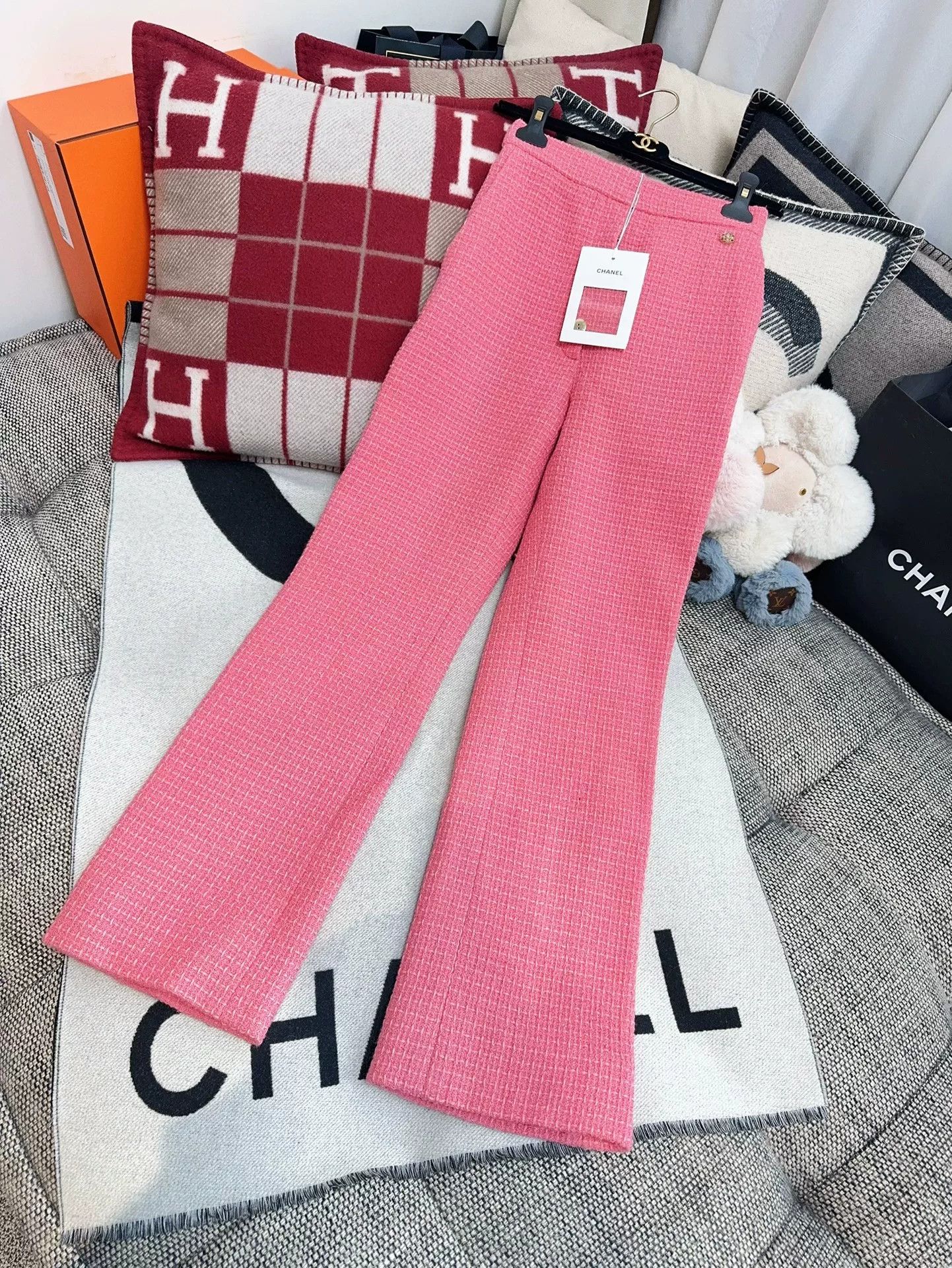 Chanel chanel pink woven long pants size 34 Size US 34 / EU 50 - 2 Thumbnail