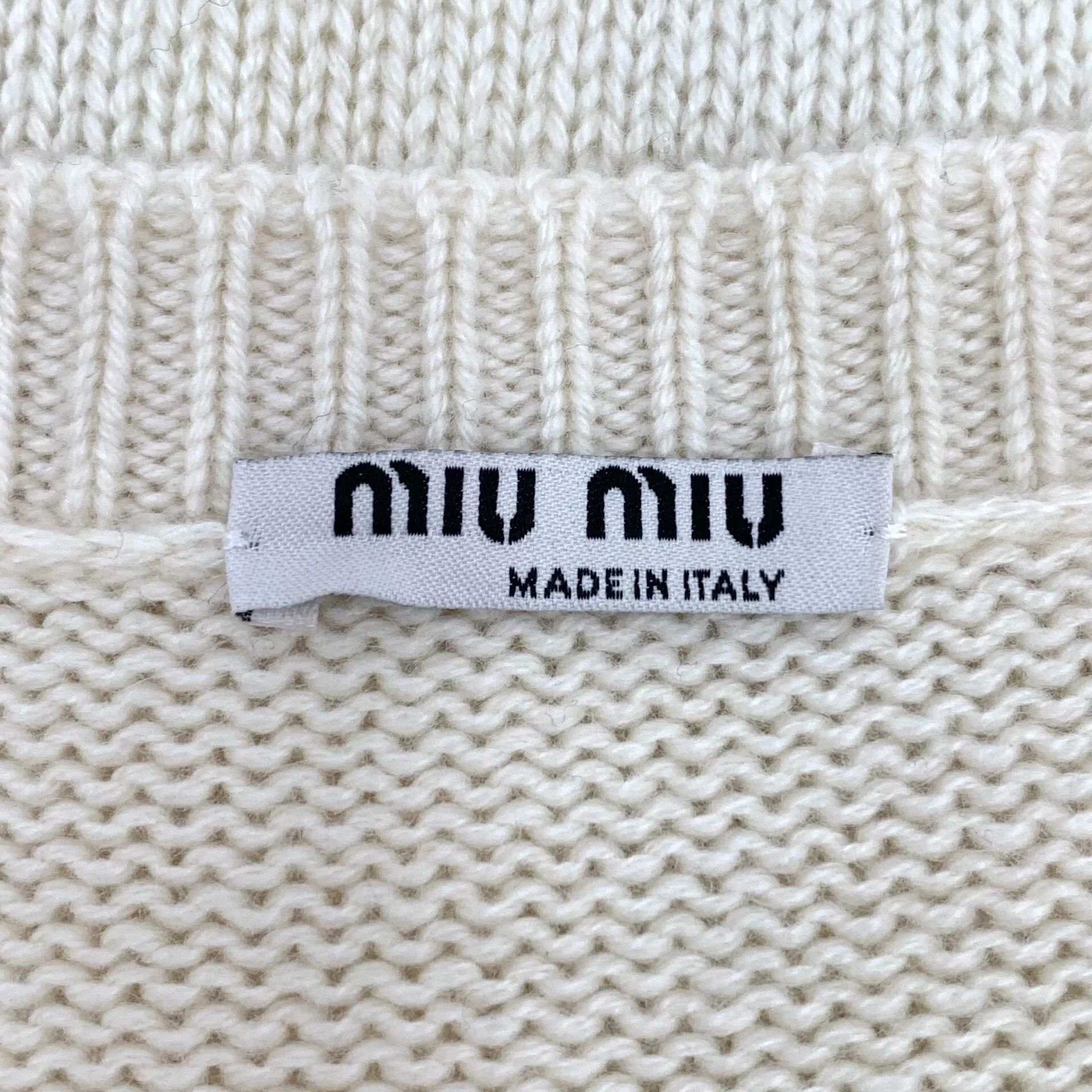 Miu Miu beige jeweled bow button-up cardigan Size M / US 6-8 / IT 42-44 - 5 Thumbnail