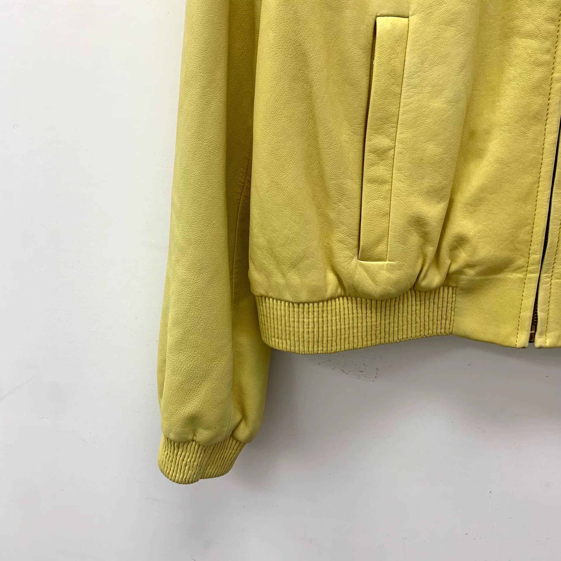 Miu Miu miu miu yellow lambskin zip-up jacket Size US M / EU 48-50 / 2 - 4 Thumbnail