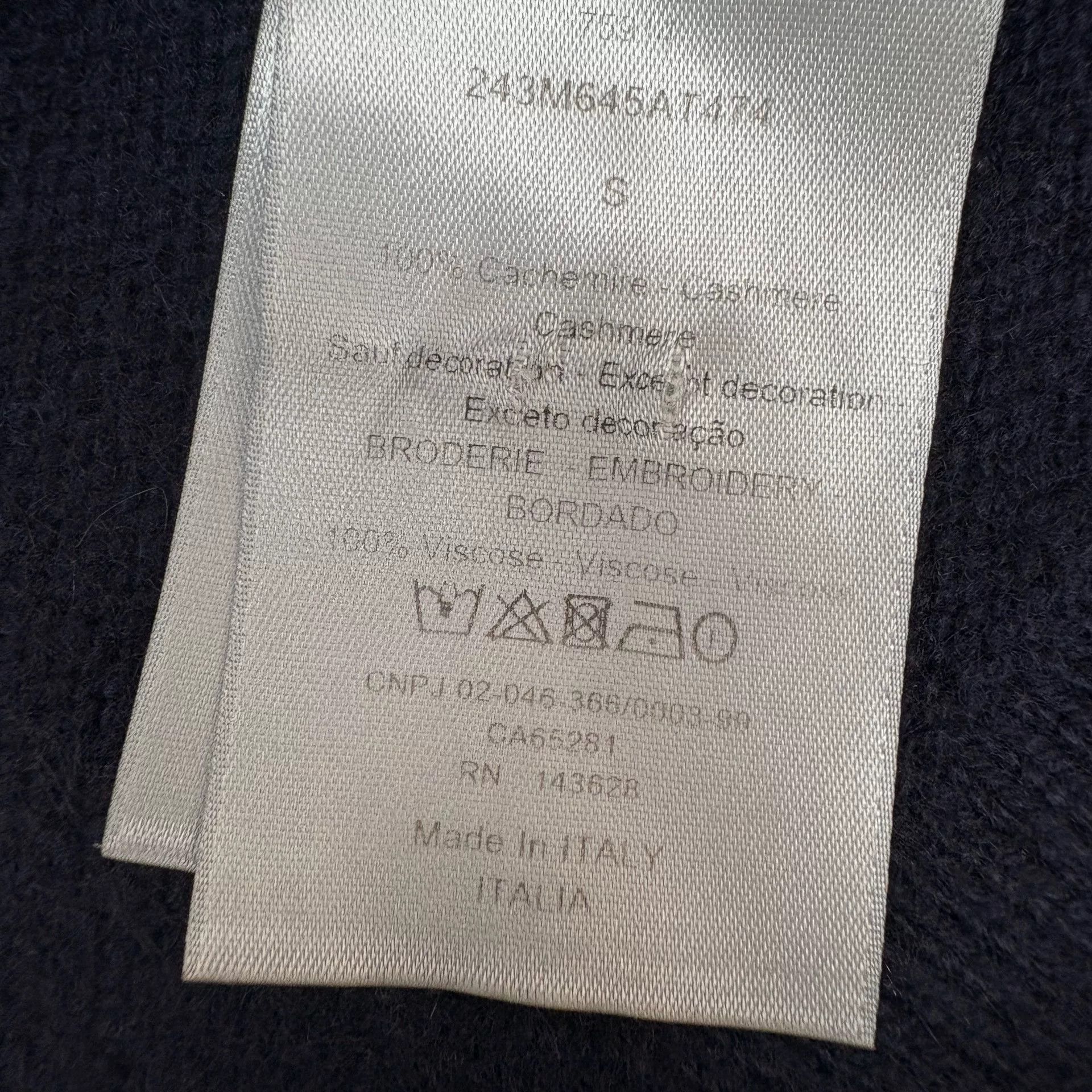 Dior dior embroidered logo cashmere sweater size s Size US S / EU 44-46 / 1 - 6 Thumbnail