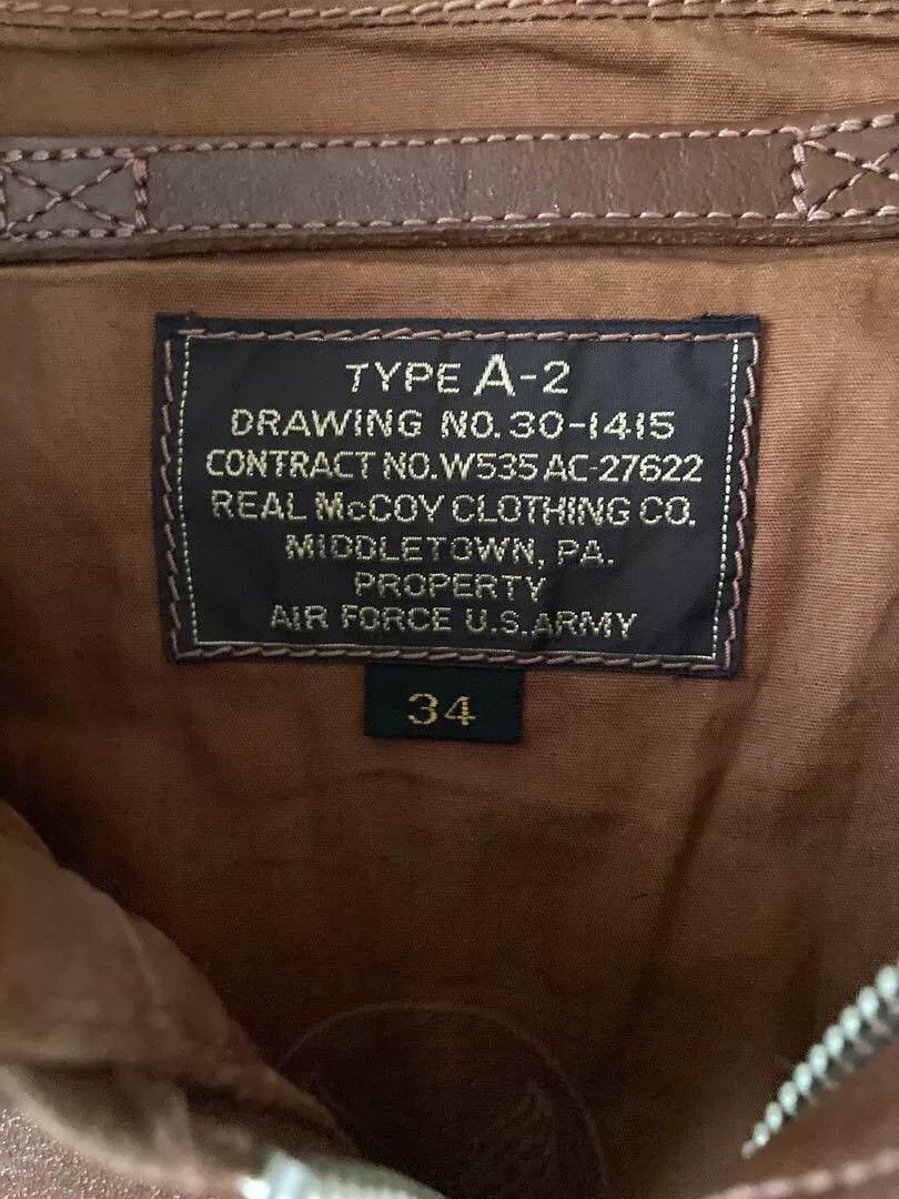 The Real McCoy's brown leather A2 jacket by The Real McCoy's Size US M / EU 48-50 / 2 - 3 Thumbnail