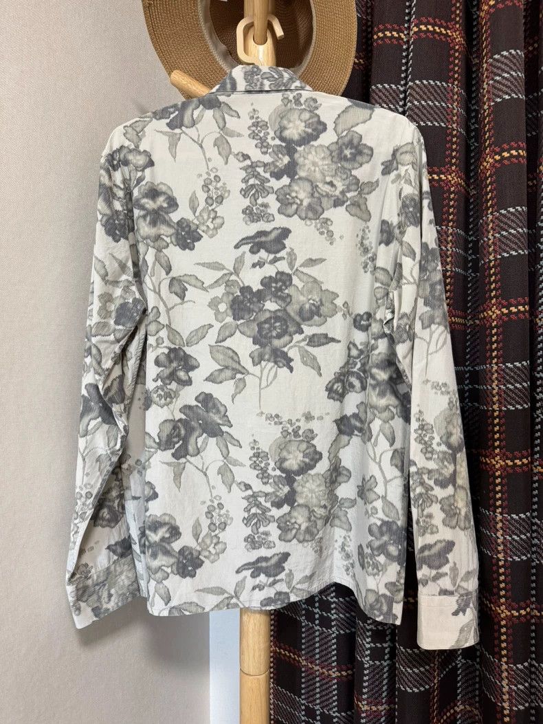 Hermes Hermes Silk Cotton Floral Shirt Size US XL / EU 56 / 4 - 2 Thumbnail